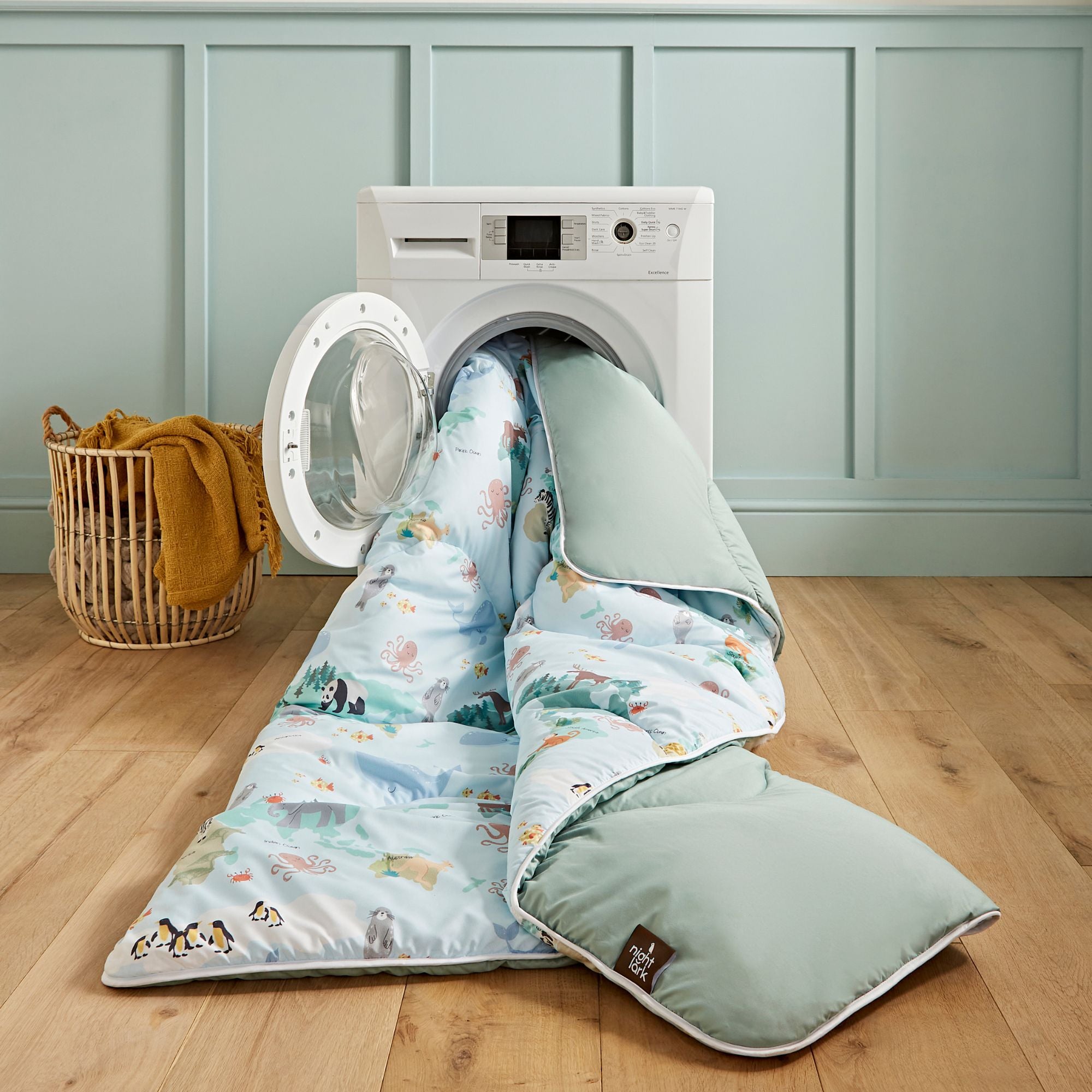 Night Lark Kids® Coverless Duvet Set - Animal Atlas Print Twin/Full/Queen Size | Soft & Breathable Kids Bedding for Boys & Girls | Perfect for Bedrooms, Sleepovers & Travel