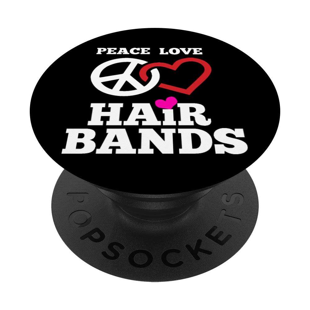 80s Retro Hair Bands - Vintage Music Lover Gift with Peace & Love Design - Perfect for Concerts, Costume Parties & 80s Theme Events