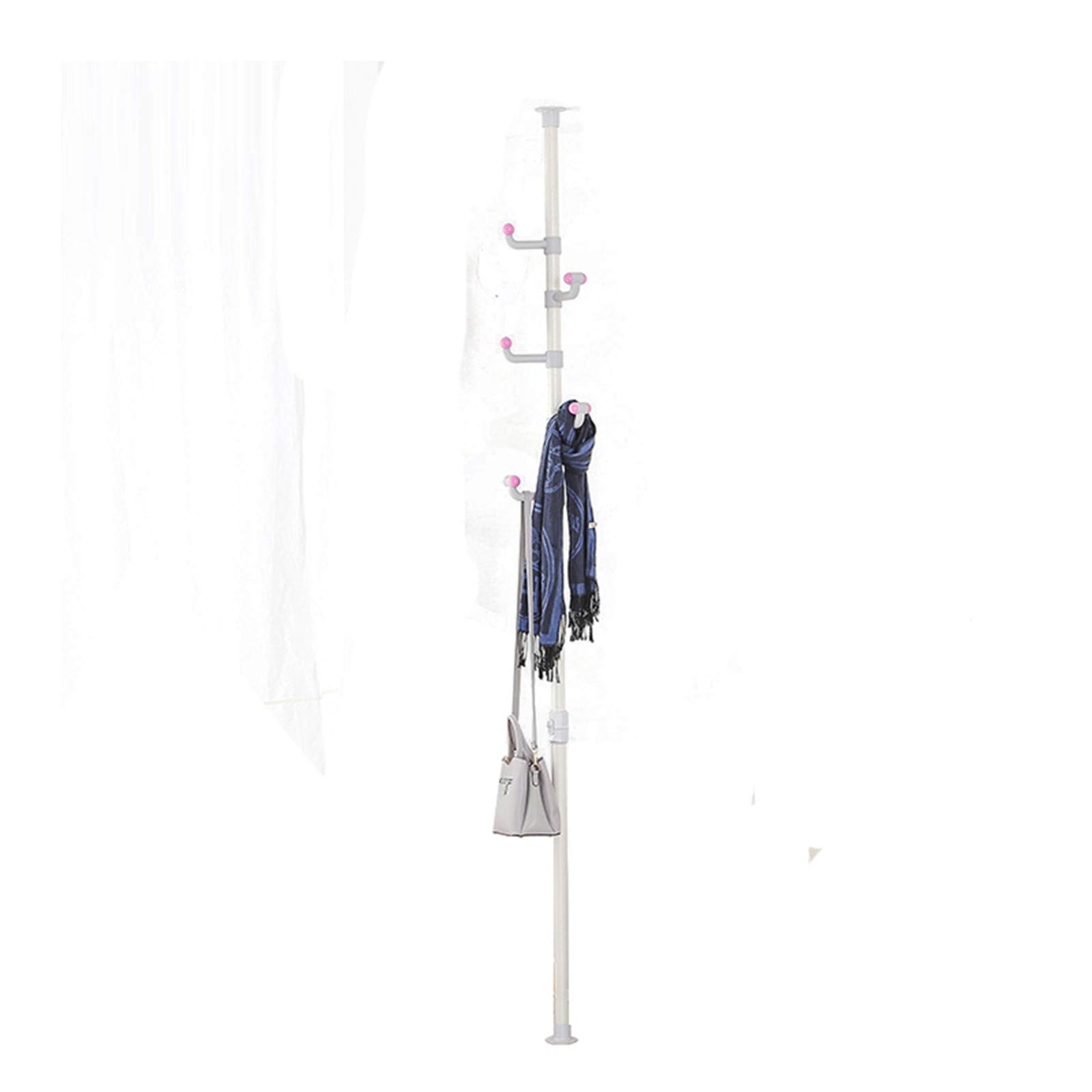 Creative Metal Coat Hooks - Portable Clothes Rail with Multifunctional Assembly (275-320CM, Pink) | Perfect for Bedroom Closet Organization & Laundry Room Storage
