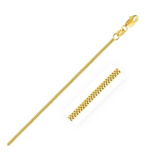 14K Yellow Gold Milano Chain Necklace - 1.1mm Thin & Dainty, 18 Inch Length - Perfect for Layering, Gifts & Everyday Elegance
