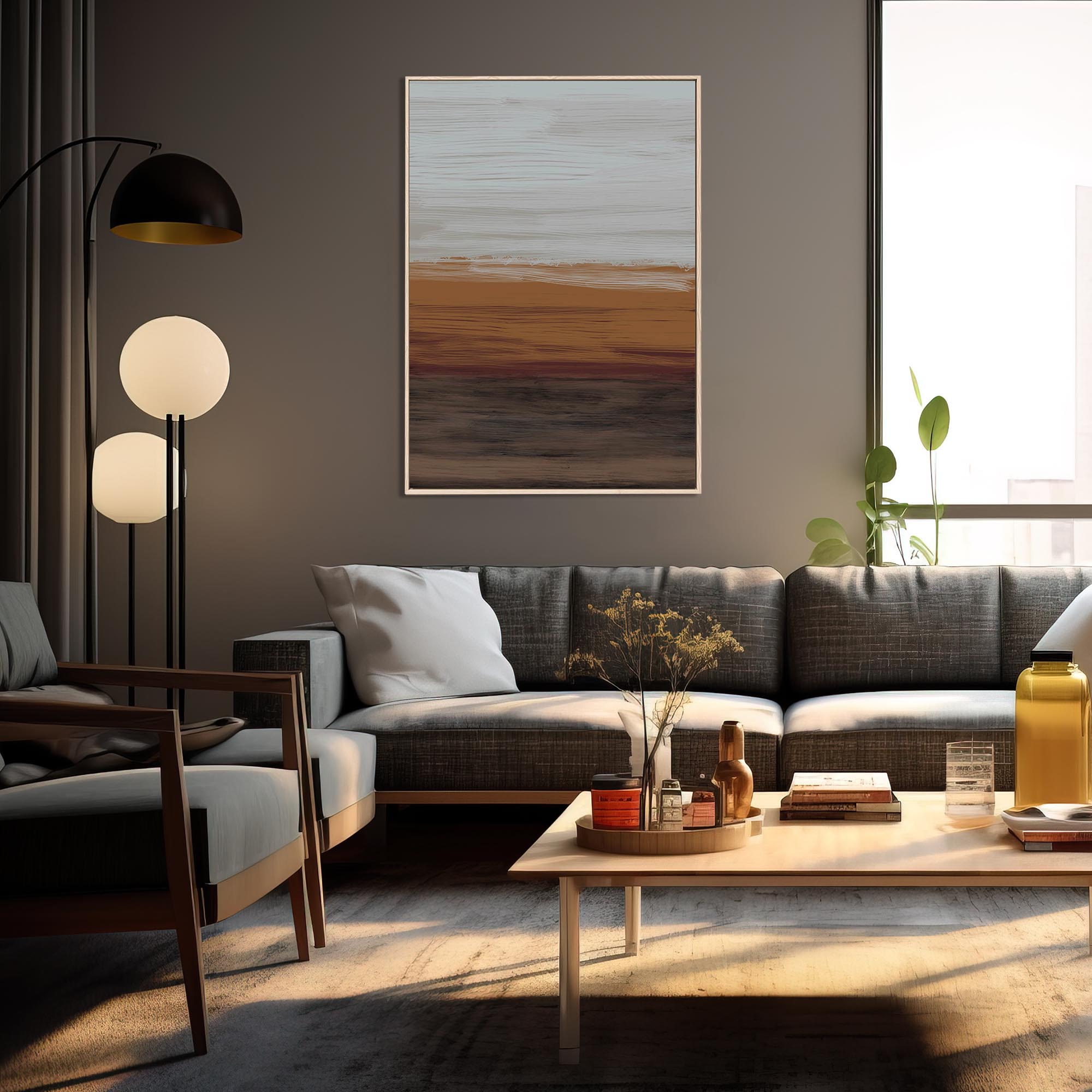 Untitled III Framed Canvas Wall Art - Modern Abstract Painting for Home & Office Decor - Perfect for Living Room, Bedroom or Office Space