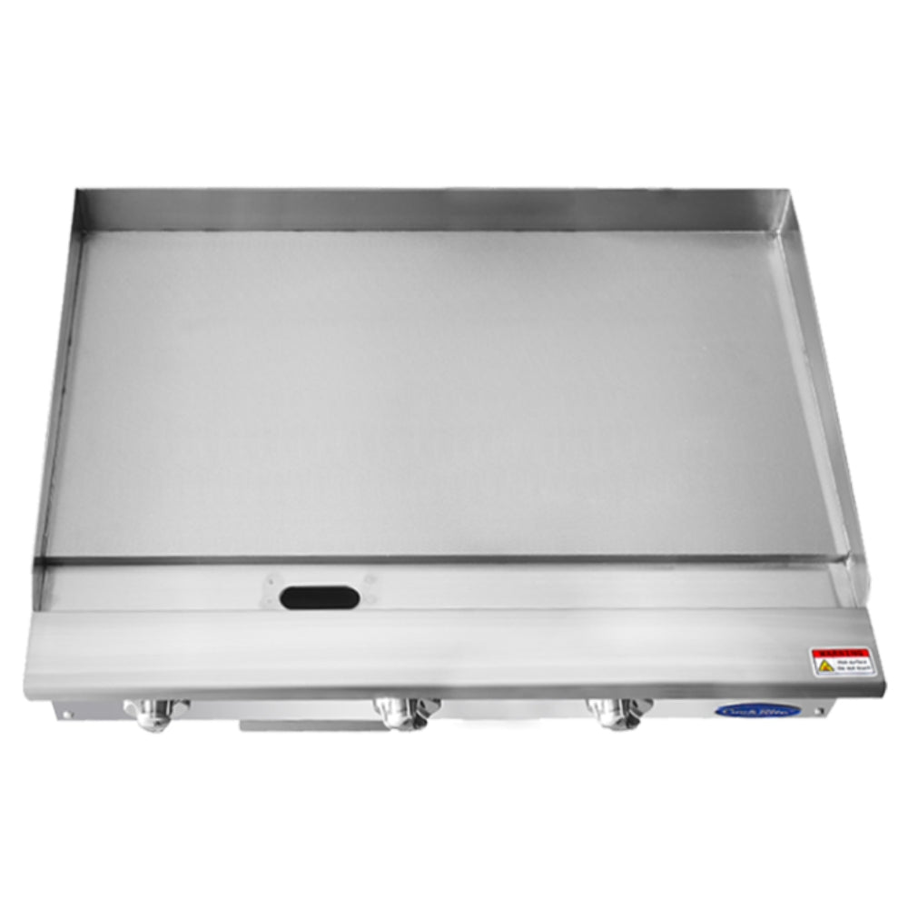 Atosa 36-Inch Commercial Gas Griddle with Stainless Steel Plate & Thermostatic Controls - Natural Gas Powered - Perfect for Restaurants, Diners, and Catering Businesses
