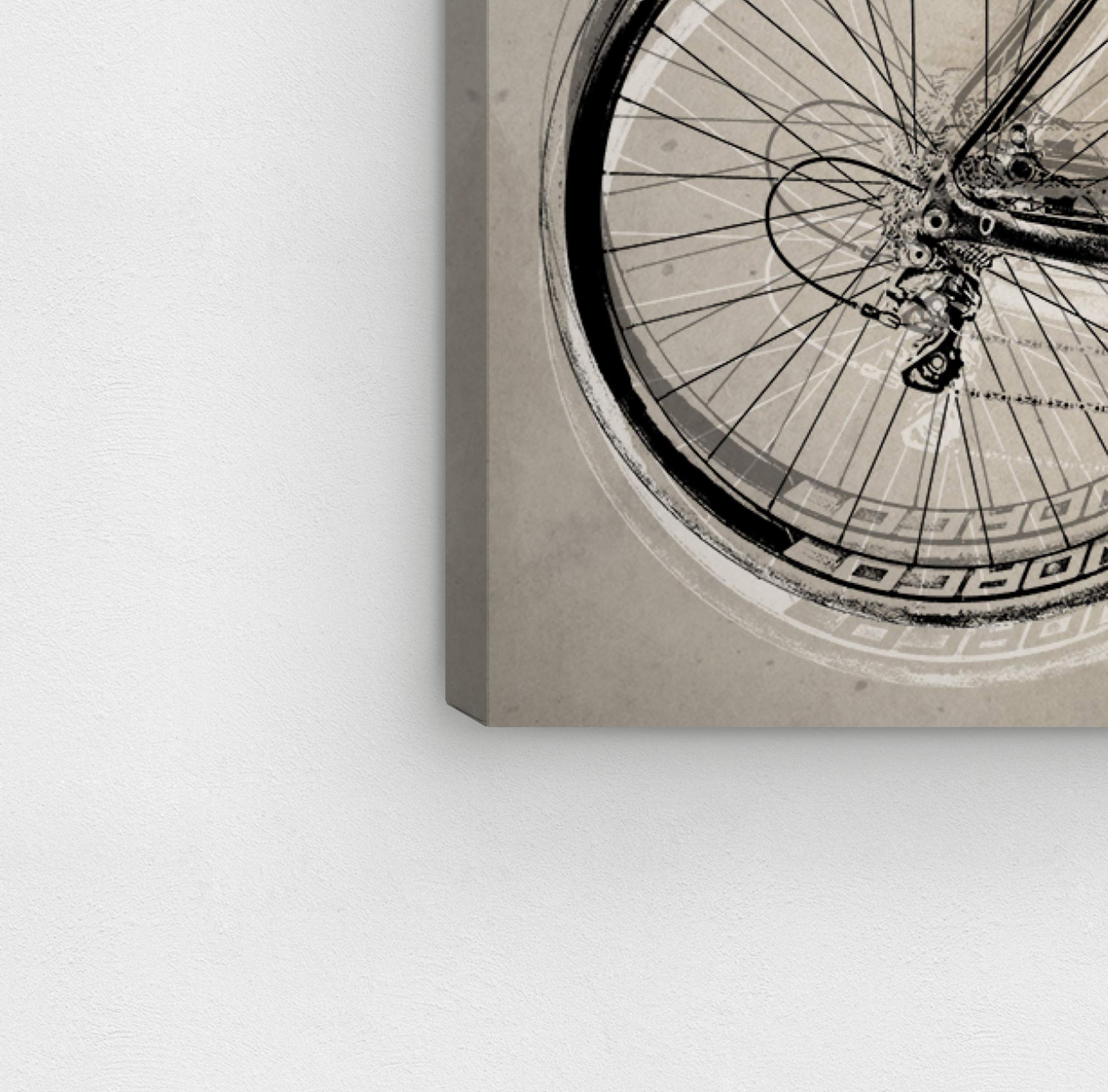 Oliver Gal Artist Co. 'Cycle Here' Transportation Wall Art Canvas Print - 45x30 Inches Black & Brown Modern Home Decor - Perfect for Living Room, Bedroom or Office Wall Art