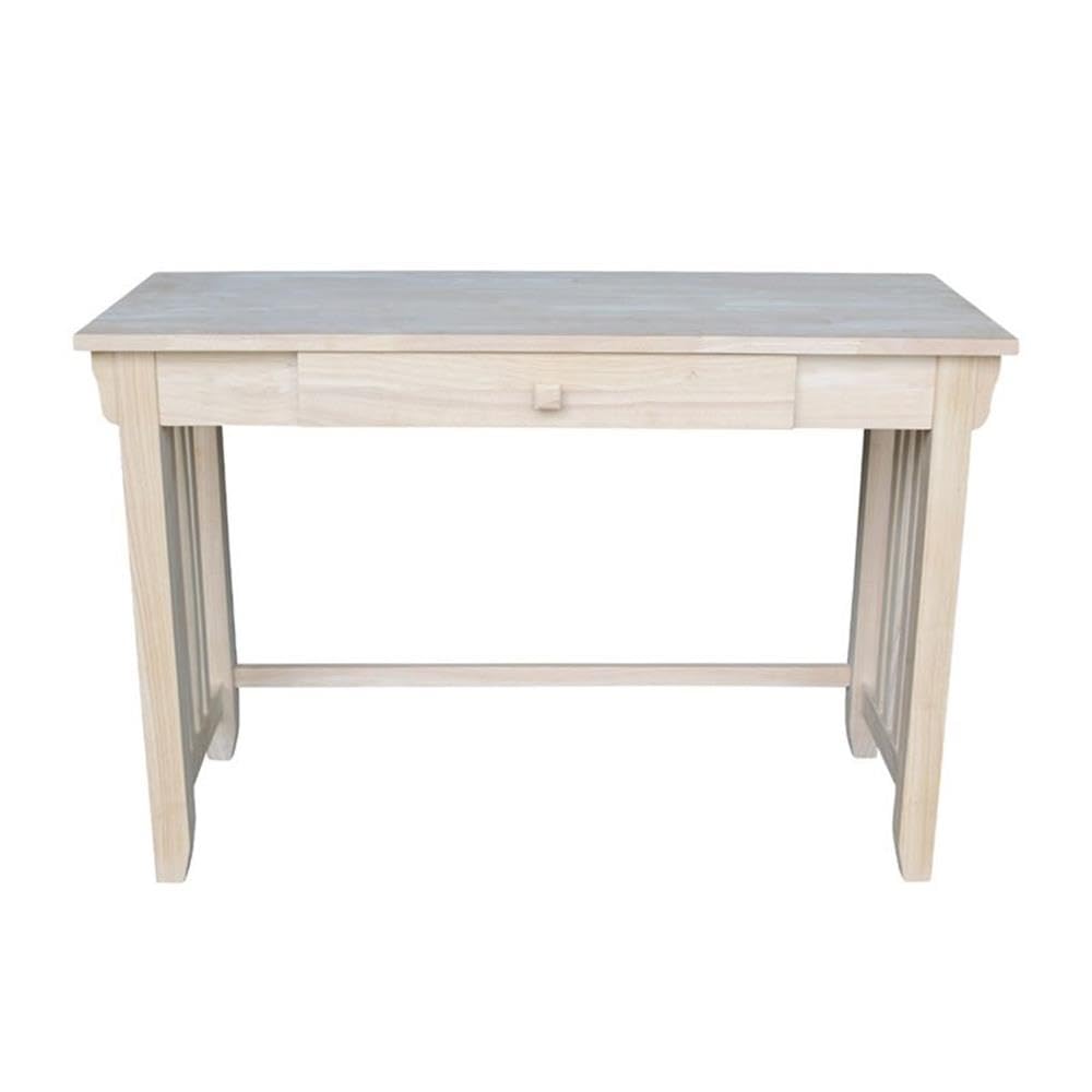 Pemberly Row Mid Century Modern Writing Desk with Drawer - Vintage Home Office Furniture for Small Spaces & Study Rooms