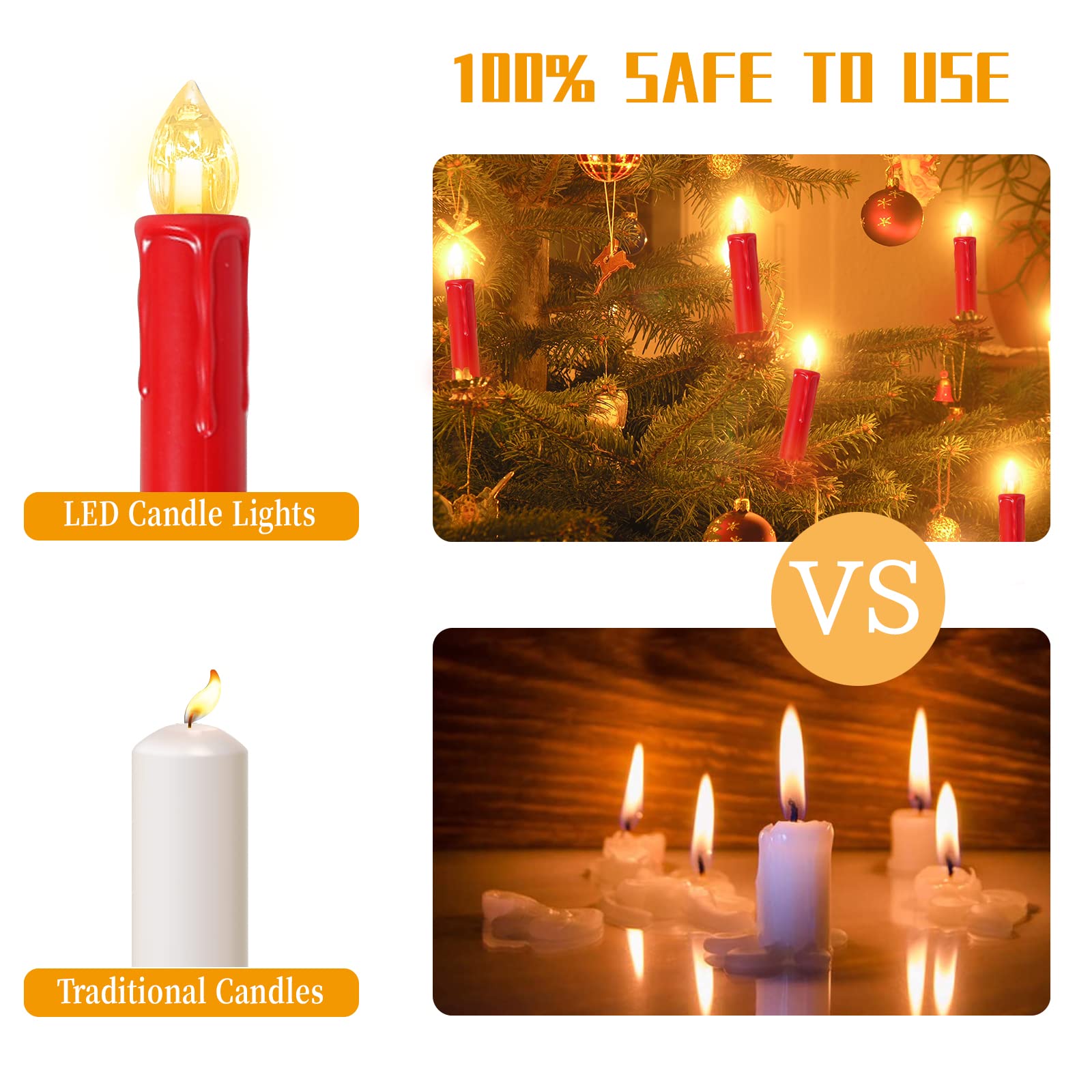 30-Pack LED Flameless Taper Candles for Christmas Tree - Battery Operated with Remote, Timer & Dimmer - Warm White Window Lights - Perfect for Holiday Decor, Home Lighting & Festive Ambiance