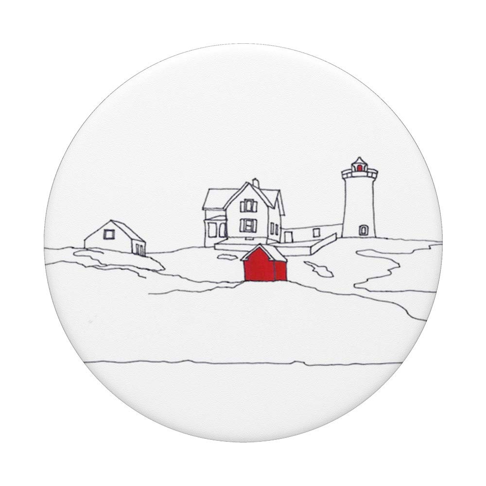 Cape Neddick Nubble Lighthouse Maine PopSockets PopGrip - Interchangeable Phone & Tablet Stand with Swappable Top - Perfect for Travel, Photography & Home Decor