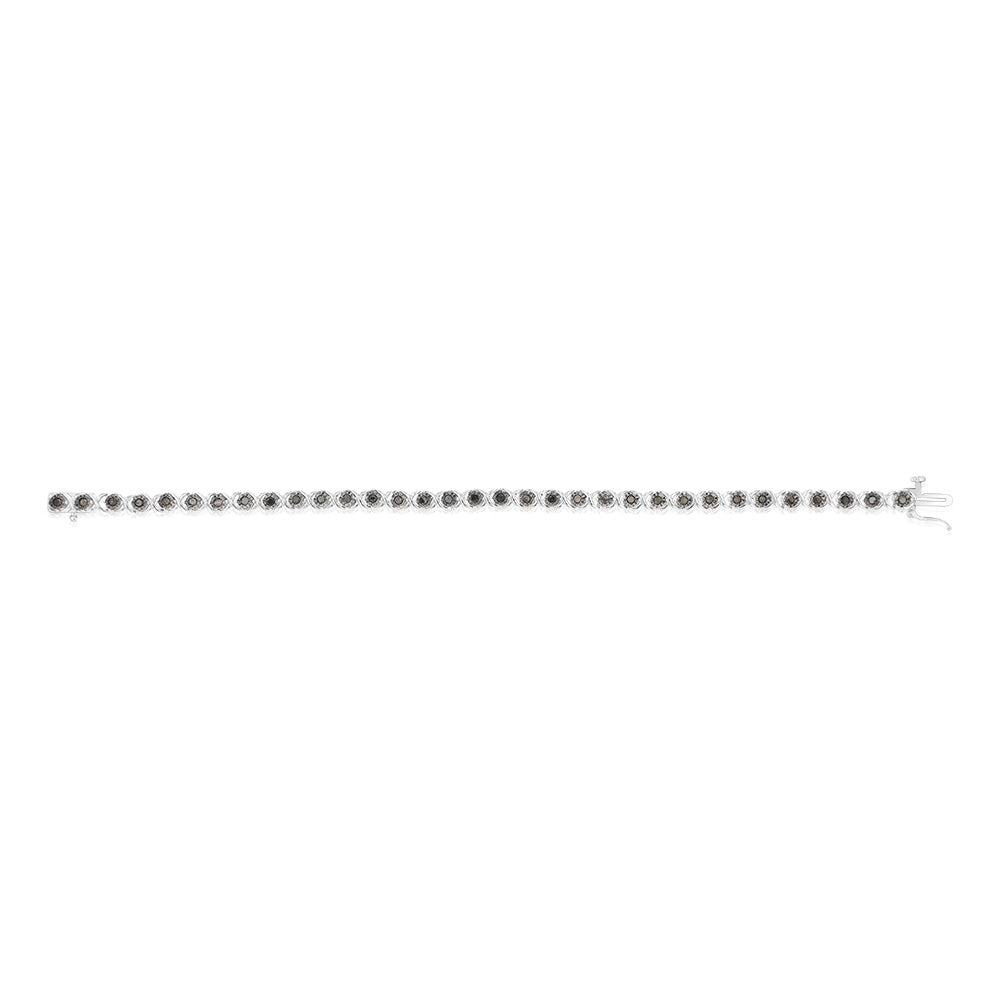 0.95 Carat Black Diamond Sterling Silver Bracelet for Women - Elegant Jewelry Gift for Anniversary, Wedding & Special Occasions