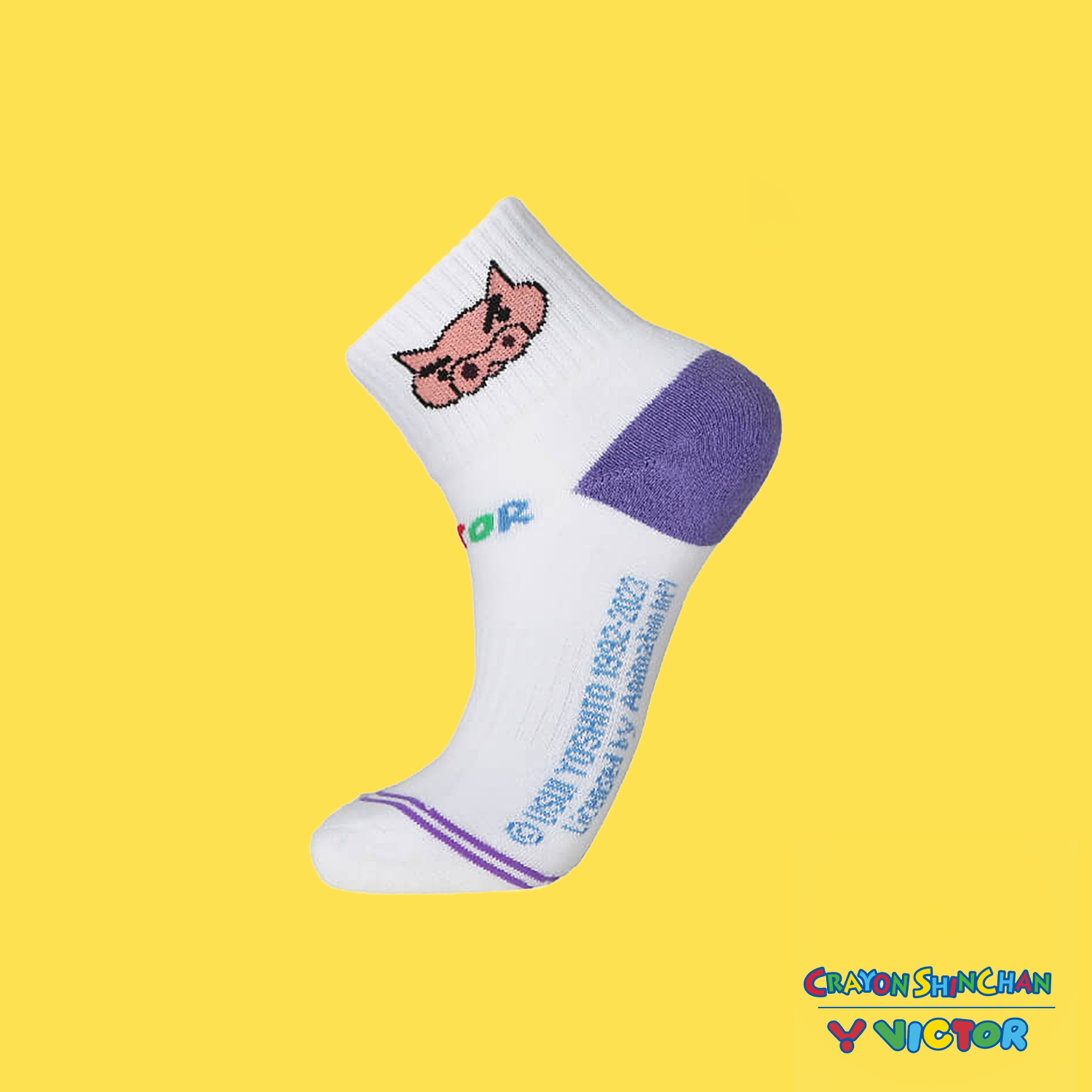 Victor x Crayon Shin Chan Junior Sports Socks SK 410CS JD - Purple/Red Kids Athletic Socks for Running, Soccer & School Activities