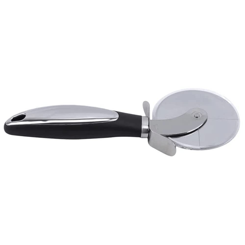 Premium Stainless Steel Pizza Cutter with Ergonomic Rubber Handle - Heavy Duty Rotating Wheel for Slicing Pizza, Pies, and Pastries - Perfect for Home Kitchens, Pizzerias, and Restaurants