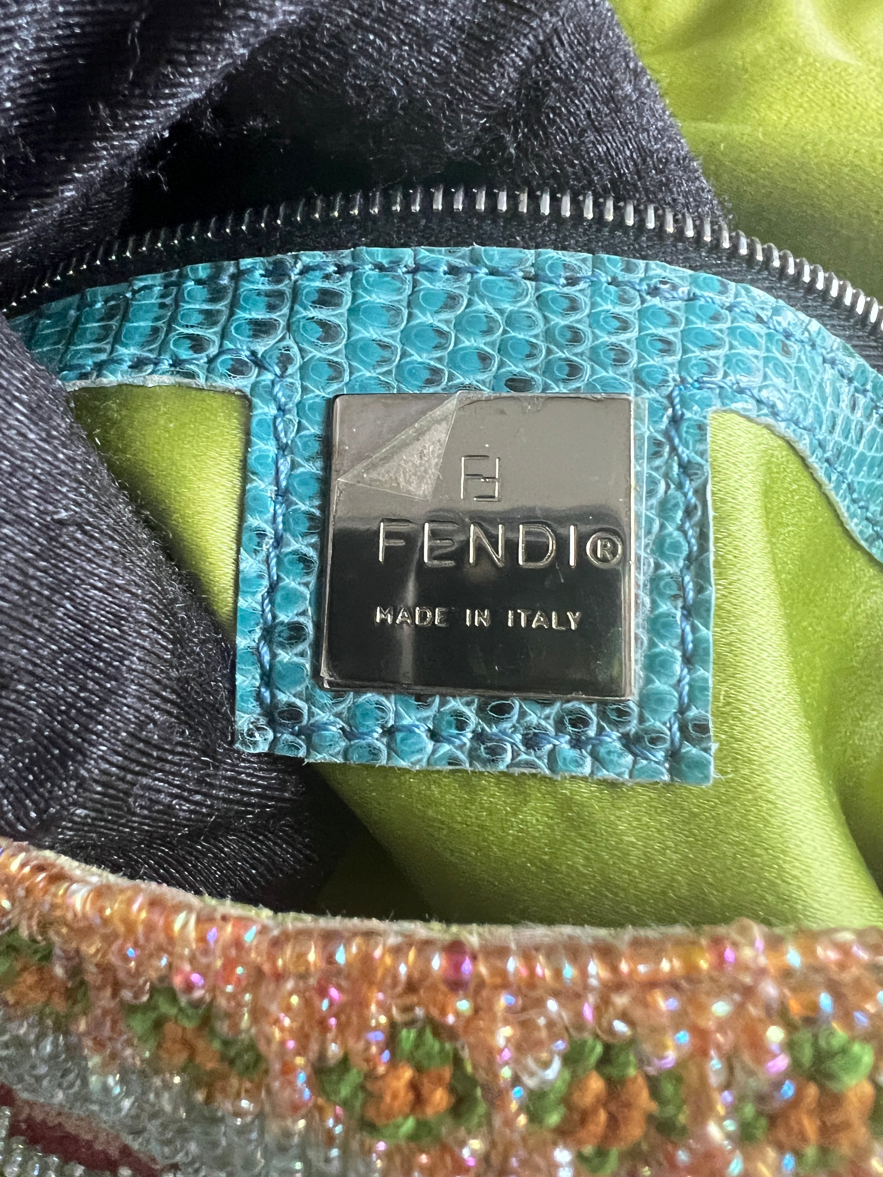 Vintage Fendi Madonna Boho Beaded Baguette Bag from 1997 - 90s Retro Shoulder Bag for Women, Perfect for Concerts, Parties & Boho Fashion