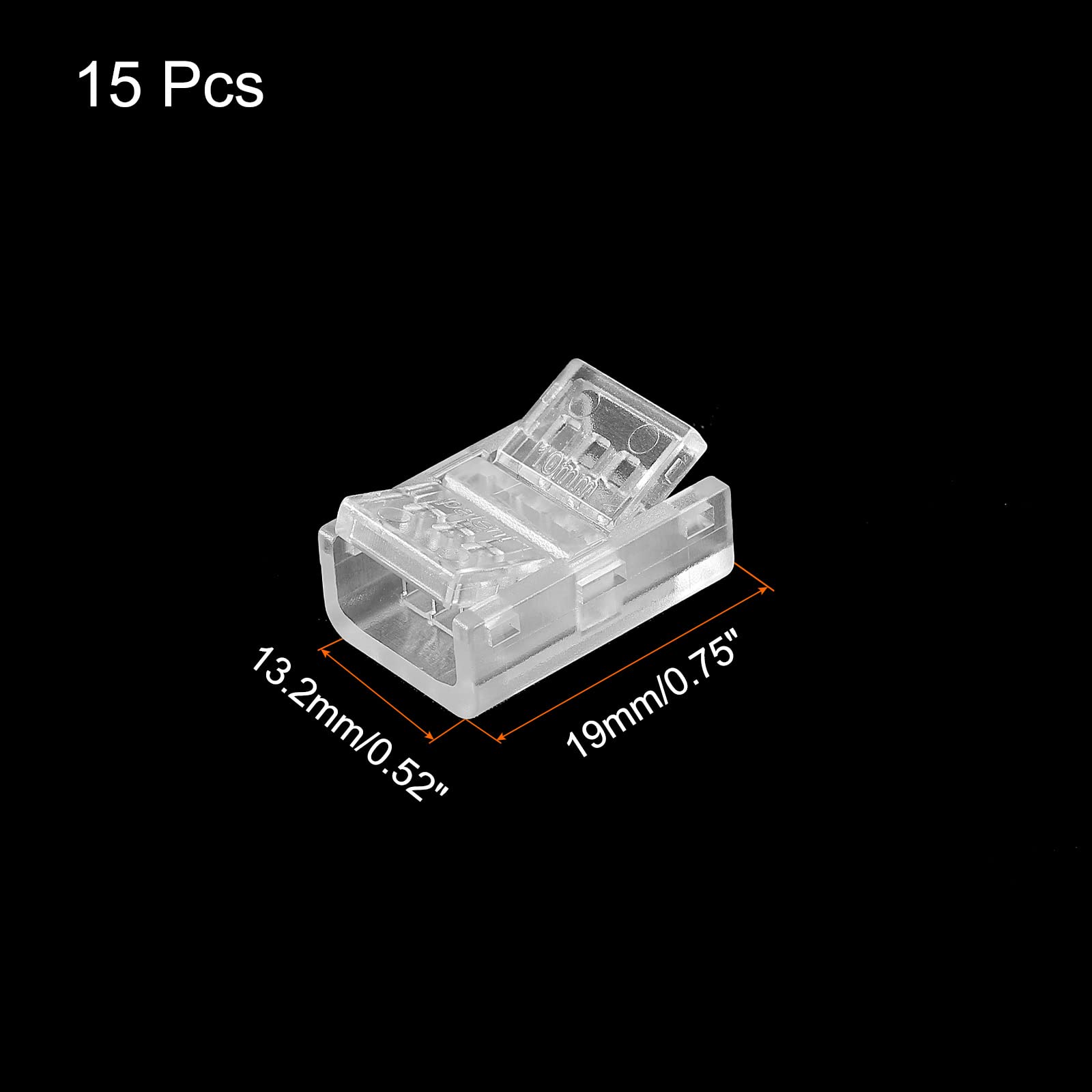 Meccanity 15-Pack RGB LED Light Strip Connectors - 4 Pin 10mm Gapless Adapters for Seamless Track Lighting - Perfect for Home Theater, Gaming Setup & DIY LED Projects