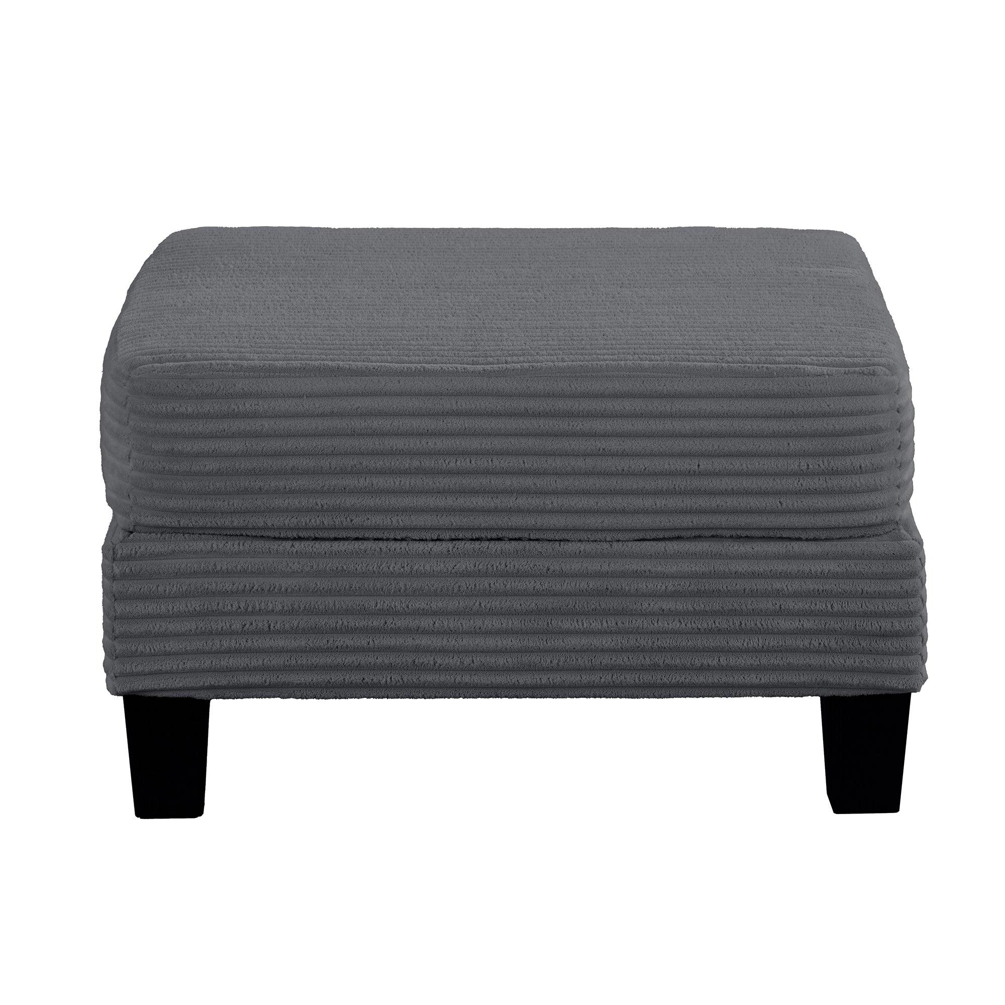 Dark Gray 3-Piece Sectional Sofa Set with Storage Ottoman - 3-Seater Couch & Loveseat with USB Charging Ports, Side Pockets & Throw Pillows - Modern Living Room Furniture for Small Spaces & Apartments - Perfect for Family Gatherings, Movie Nights & Home Office Lounging