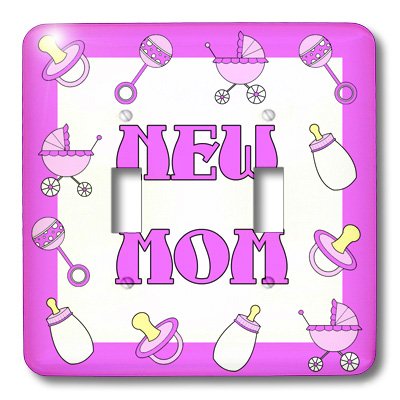 3dRose New Mom Gifts - Purple Baby Girl Double Toggle Switch Plate Cover - Perfect for Nursery Decor, Baby Shower Presents & Home Electrical Safety (Design lsp_12124_2)