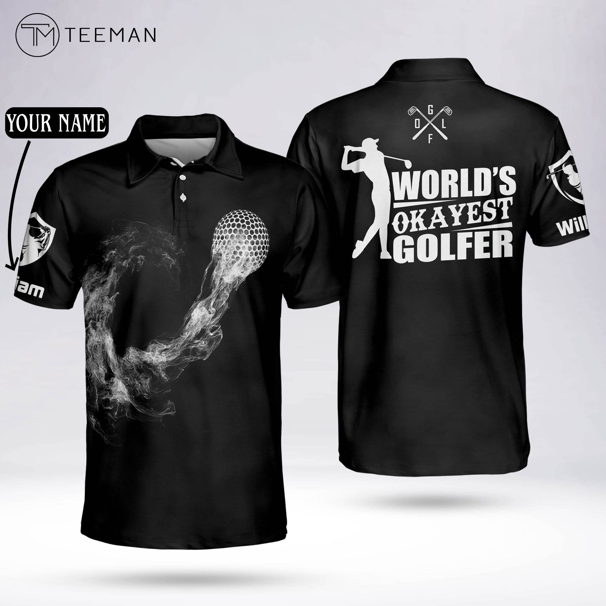 TEEMAN Custom Funny Golf Polo Shirts for Men - Crazy Wild Print Short Sleeve Polos - Perfect for Father's Day Gifts, Golf Tournaments & Casual Wear