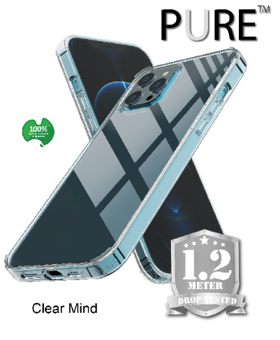 Pure Clear Mind iPhone 13 Pro Max (6.7 inch) Case - Premium Clear Protective Cover for iPhone 13 Pro Max - Slim Fit, Scratch Resistant, Shock Absorption - Perfect for Daily Use, Work & Travel