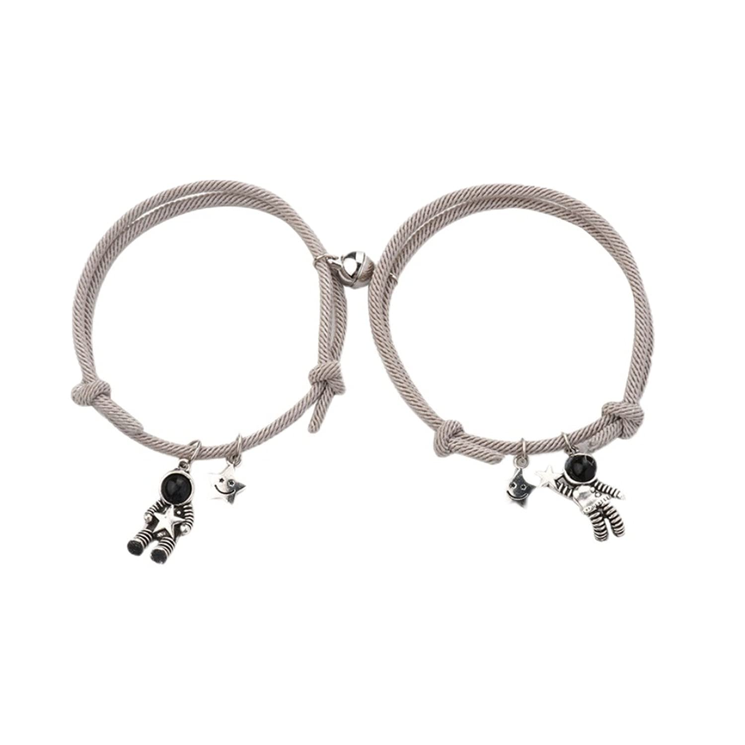 Stylish Astronaut Star Magnetic Buckle Bracelet Set - Matching Couple Friendship Bracelets for Women & Men | Perfect Gift for Anniversaries, Valentines Day & Everyday Wear