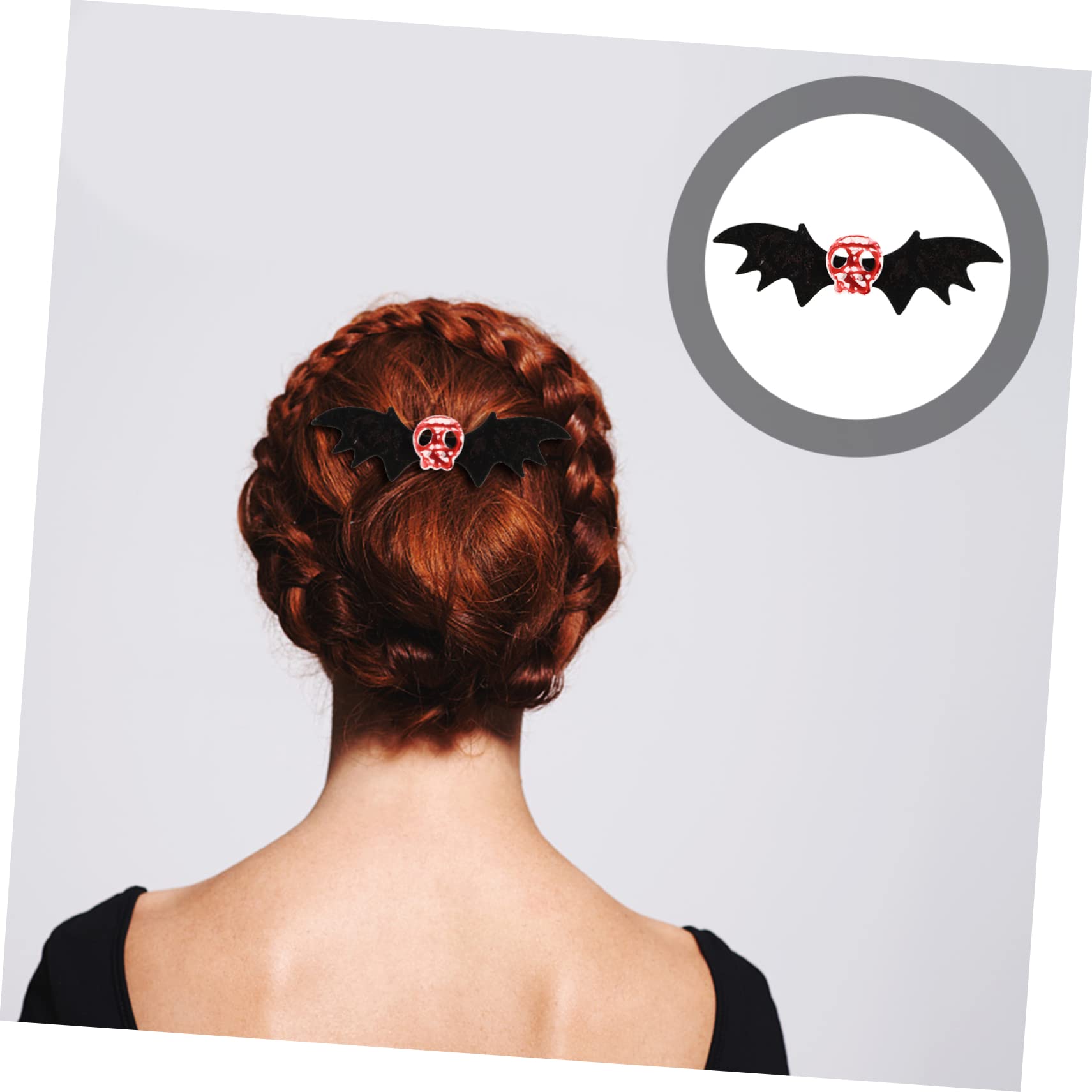 Minkissy Bat Skull Hair Clips - 6pcs Gothic Hair Accessories for Women, Halloween Party Favors, Cosplay Costume Jewelry - Perfect for Halloween Parties, Gothic Fashion, and Themed Events
