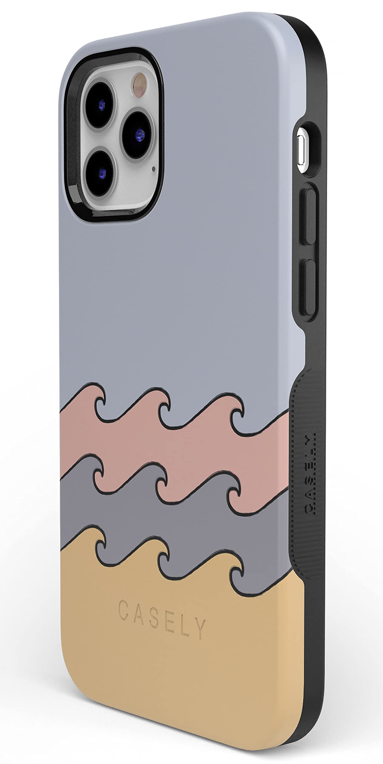 Casely iPhone 11 Pro Max Case with High Tide Layered Ocean Waves Design - Slim Protective Phone Cover for Daily Use, Travel & Outdoor Activities