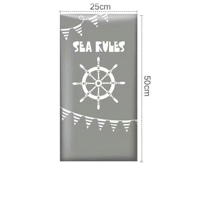 Pirate Adventure Kids Wall Padded Safety Cushions - Soft Foam Bumpers for Toddler Playroom, Nursery & Bedroom (Set of 4) - Prevent Injuries from Falls & Bumps During Playtime
