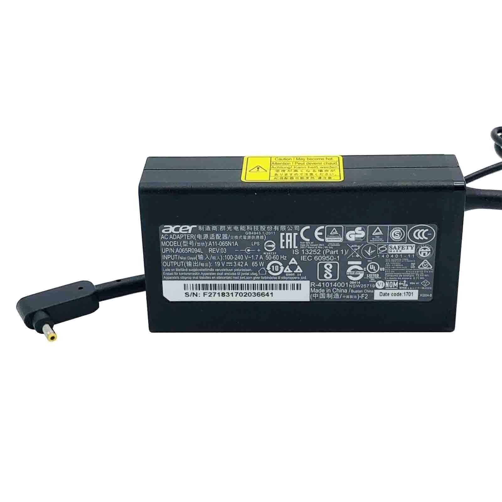 Original Acer Chromebook C720 C720P C740 C810 Charger AC Adapter PA-1650-80 65W Power Supply - Compatible with Acer Laptops & Chromebooks - Perfect for Home, Office & Travel Use