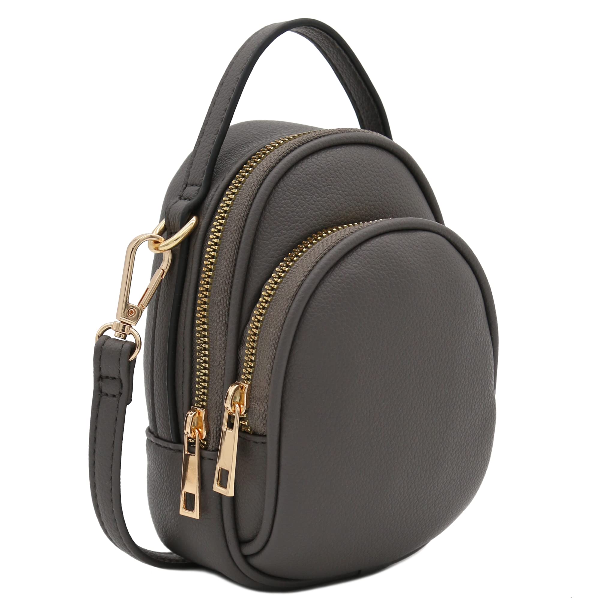 Stylish Two Compartment Mini Oval PU Leather Crossbody Bag for Women - Perfect for Everyday Use, Travel & Date Nights