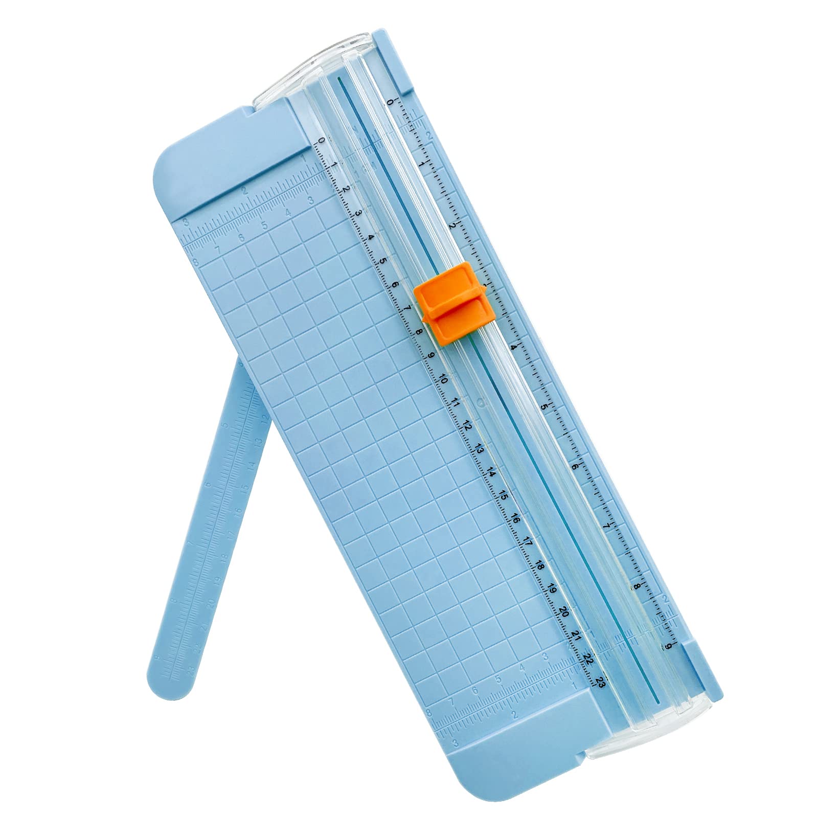 Professional A4 Paper Trimmer with Safety Guard & Side Ruler - Portable Straight Edge Cutter for Scrapbooking, Craft Paper, Photos, Labels, Cardstock (Blue) - Perfect for Office, School, and DIY Projects