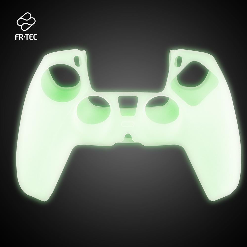 PS5 Silicone Skin Cover with Anti-Slip Grips & Touchpad Sticker - Glow in The Dark Protective Case for PlayStation 5 Console - Perfect for Gaming at Night or Low Light Conditions