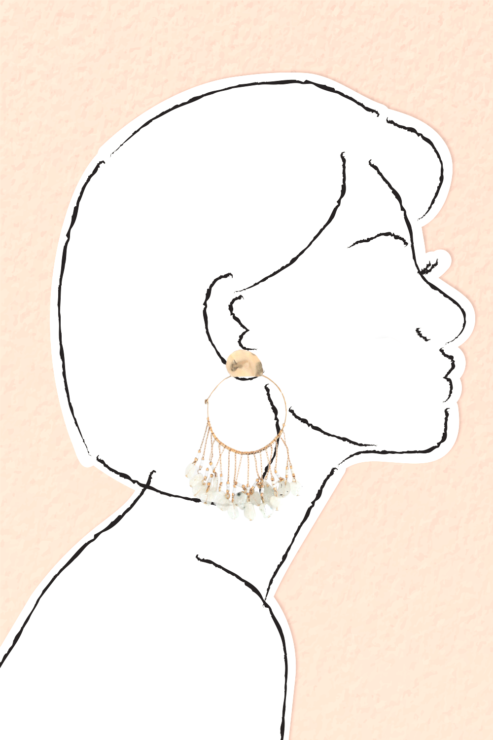 Elegant White Chandelier Hoop Earrings for Women - Perfect for Weddings, Parties & Evening Events