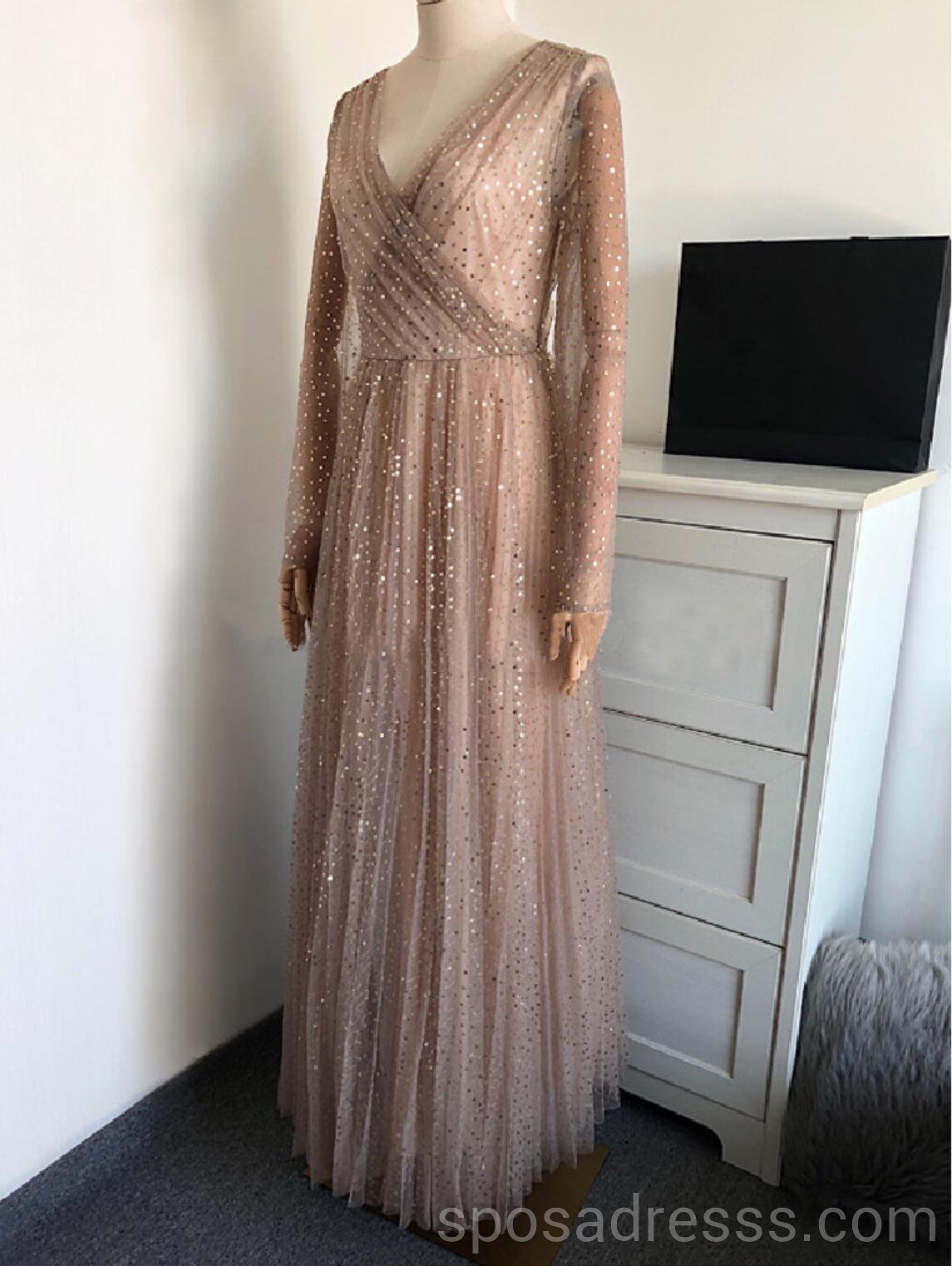 Sparkly Tulle Long Sleeve Evening Prom Dress for Women - Elegant Sweet 16 Party Gown - Perfect for Homecoming, Quinceañera & Formal Events - Style #18568
