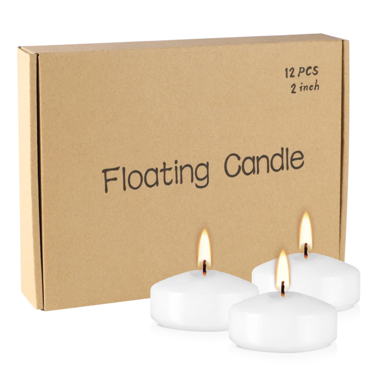 12 Pcs White Unscented Floating Candles - 2 Inch for Centerpieces, Holiday Decor & Gifts