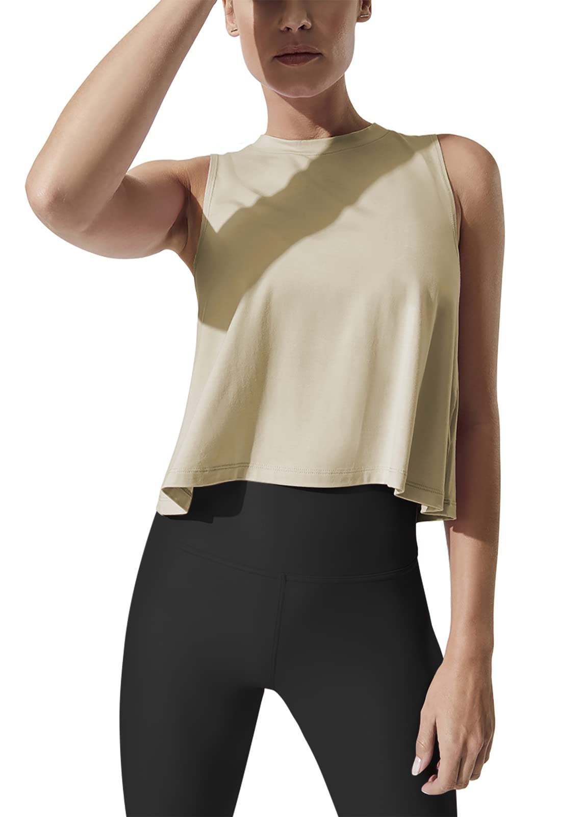 Women's Mippo Crop Tops - Breathable Workout Shirts & Flowy Cropped Tank Tops for Yoga, Running & Gym - Athletic Fitness Apparel for Women