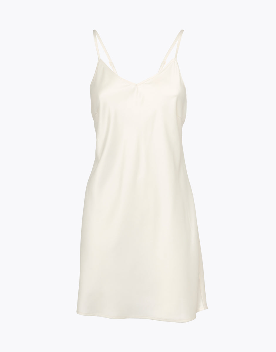 Ivory Satin Nightgown for Women - Elegant Sleepwear & Loungewear for Comfortable Nights and Relaxing Evenings