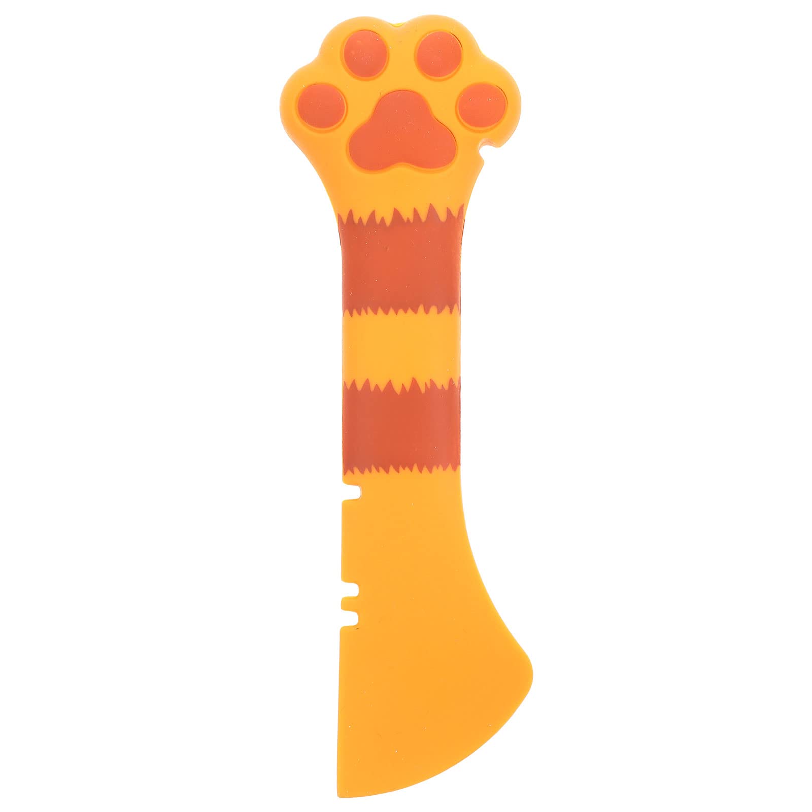 LUOZZY Silicone Cat Wet Food Spoon - Adorable Multi-Functional Pet Food Scoop with Manual Can Opener (Orange) - Perfect for Feeding Kittens & Opening Canned Pet Food