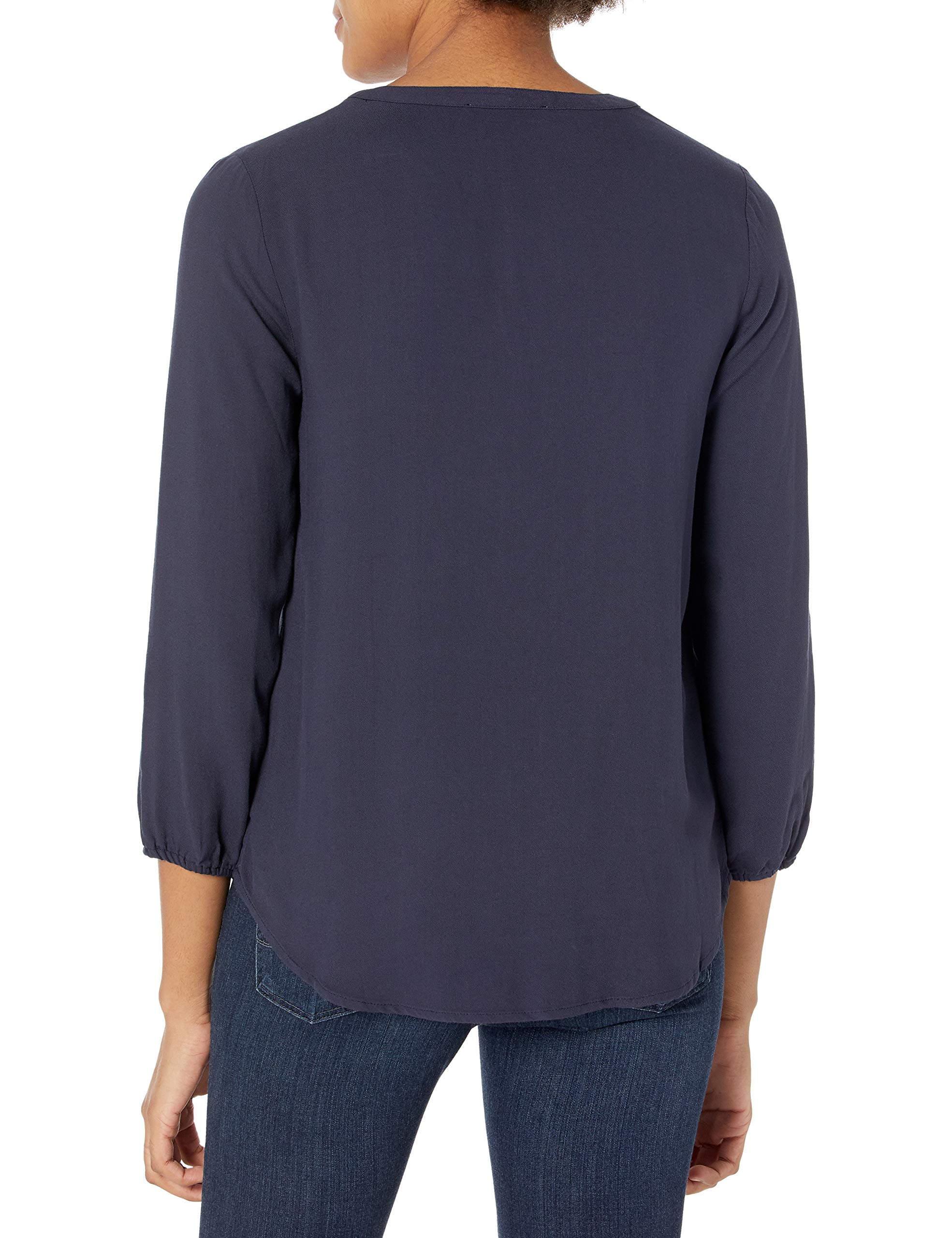 Amazon Essentials Women's 3/4 Sleeve Button-Down Popover Shirt - Casual Office Wear & Spring Outfits for Women