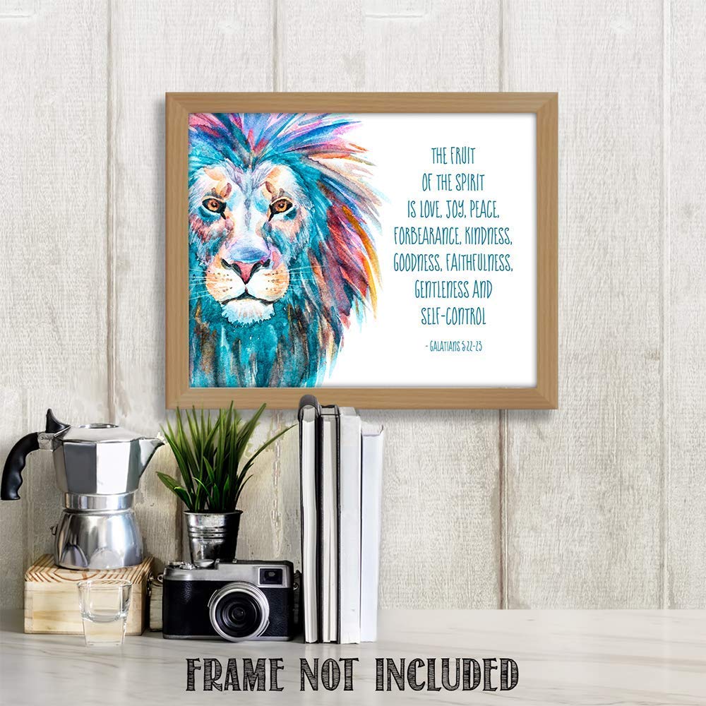 Fruit of the Spirit Bible Verse Wall Art - Christian Home Decor for Living Room, Bedroom & Office - Inspirational Scripture Print - Farmhouse Style Motivational Wall Decor for Men & Women - Perfect for Gifts, Housewarming & Spiritual Encouragement