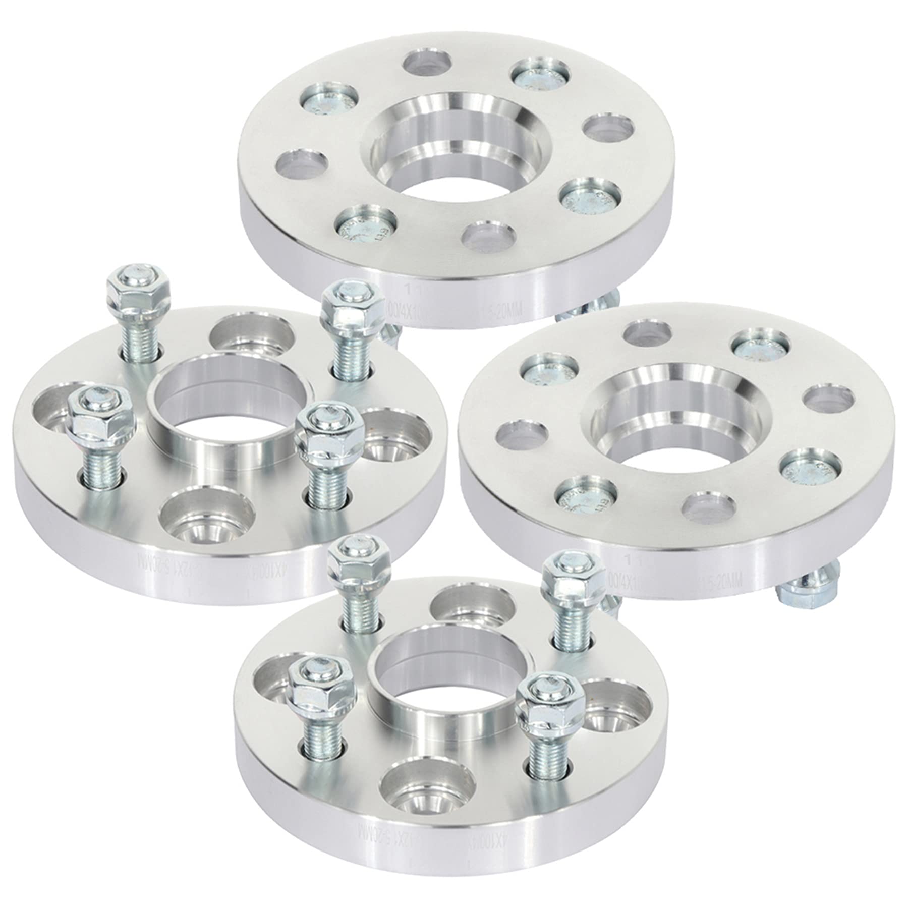 SCITOO 4Pcs 20mm Wheel Spacers 4x100 Bolt Pattern 54.1mm Hub Bore 12x1.5 Studs - Compatible with Ford Escort, Toyota Corolla, Celica, Echo, MR2, MR2 Spyder, Prius C, Tercel - Perfect for Enhanced Stance & Performance Upgrades