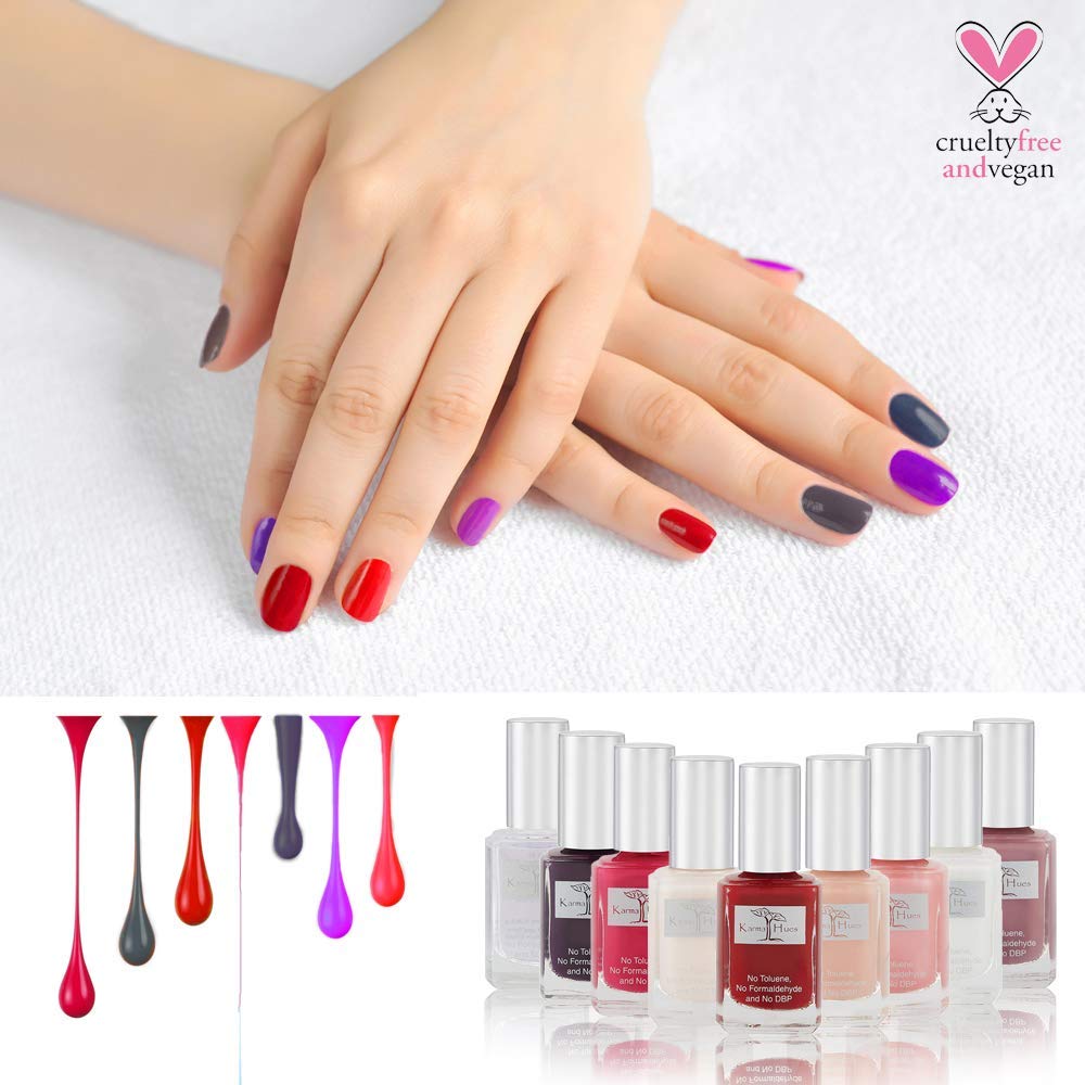 Karma’s Splash Christmas Nail Polish Set - 10 Vegan & Cruelty-Free Nail Colors with Natural Base Coat & Lavender Nail Polish Remover | Non-Toxic Holiday Nail Art Kit for Parties, Gifts & Festive Manicures | Perfect for Christmas Celebrations, Office Parties & DIY Home Nail Care