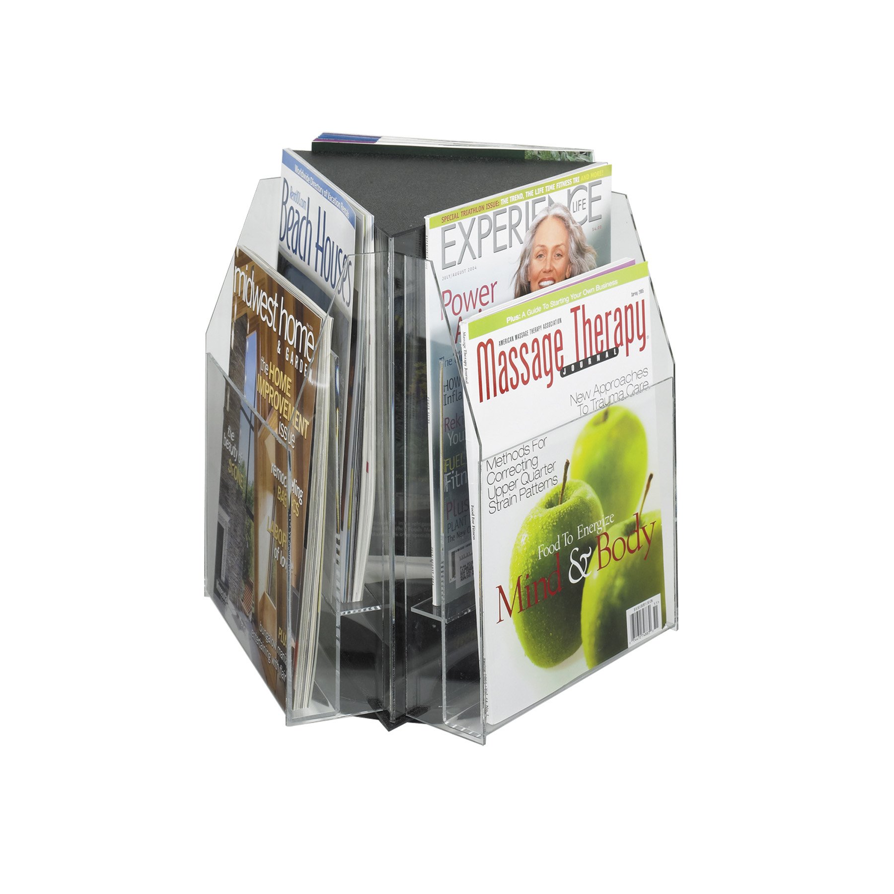 Safco Products 5698CL Clear Table Top Literature Display Holder for 6 Magazines - Perfect for Offices, Waiting Rooms & Retail Stores