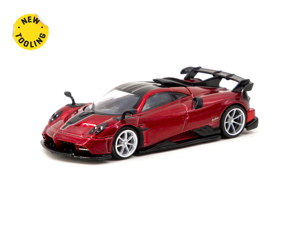 Tarmac Works 1:64 Scale Pagani Imola Diecast Model Car - Red Rosso Dubai Edition | Collectible Miniature for Display, Gifts & Racing Enthusiasts