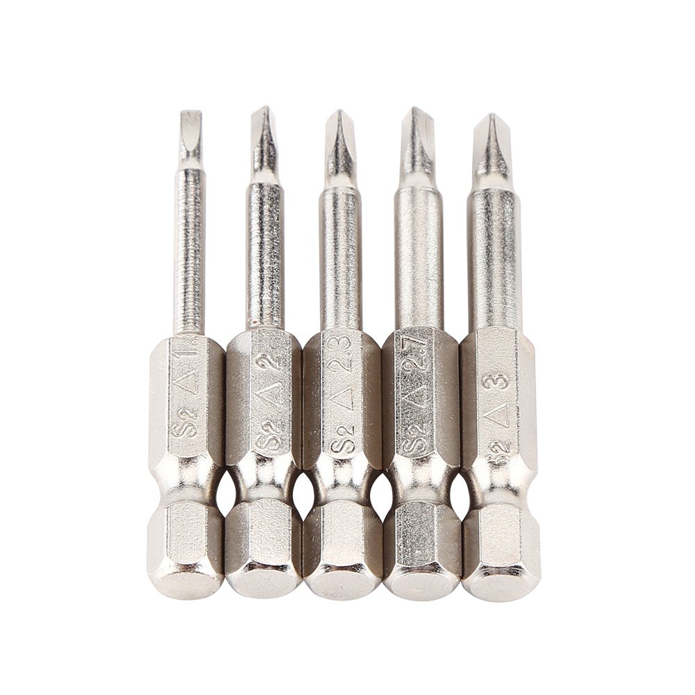 1/4 Inch Hex Shaft Triangle Drill Bit Set - 5Pcs Magnetic Triangle Head Screwdriver Bits for Cordless Drills - Perfect for Elevator Repair, Fixing & Maintenance Tasks