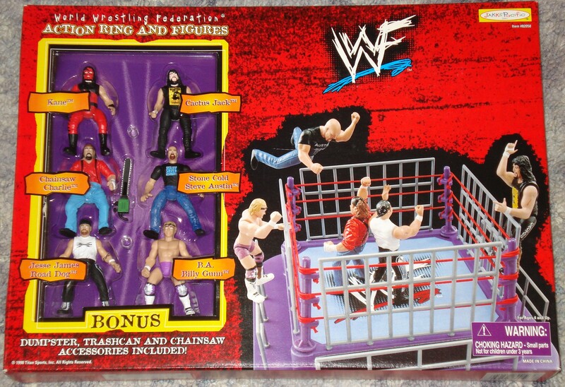 1998 WWF Jakks Pacific Mini Slammin' Action Survivor Series Wrestling Ring & Figures Set - Collectible Wrestling Toys for Kids & Adults - Perfect for Play, Display & Nostalgic Wrestling Fans