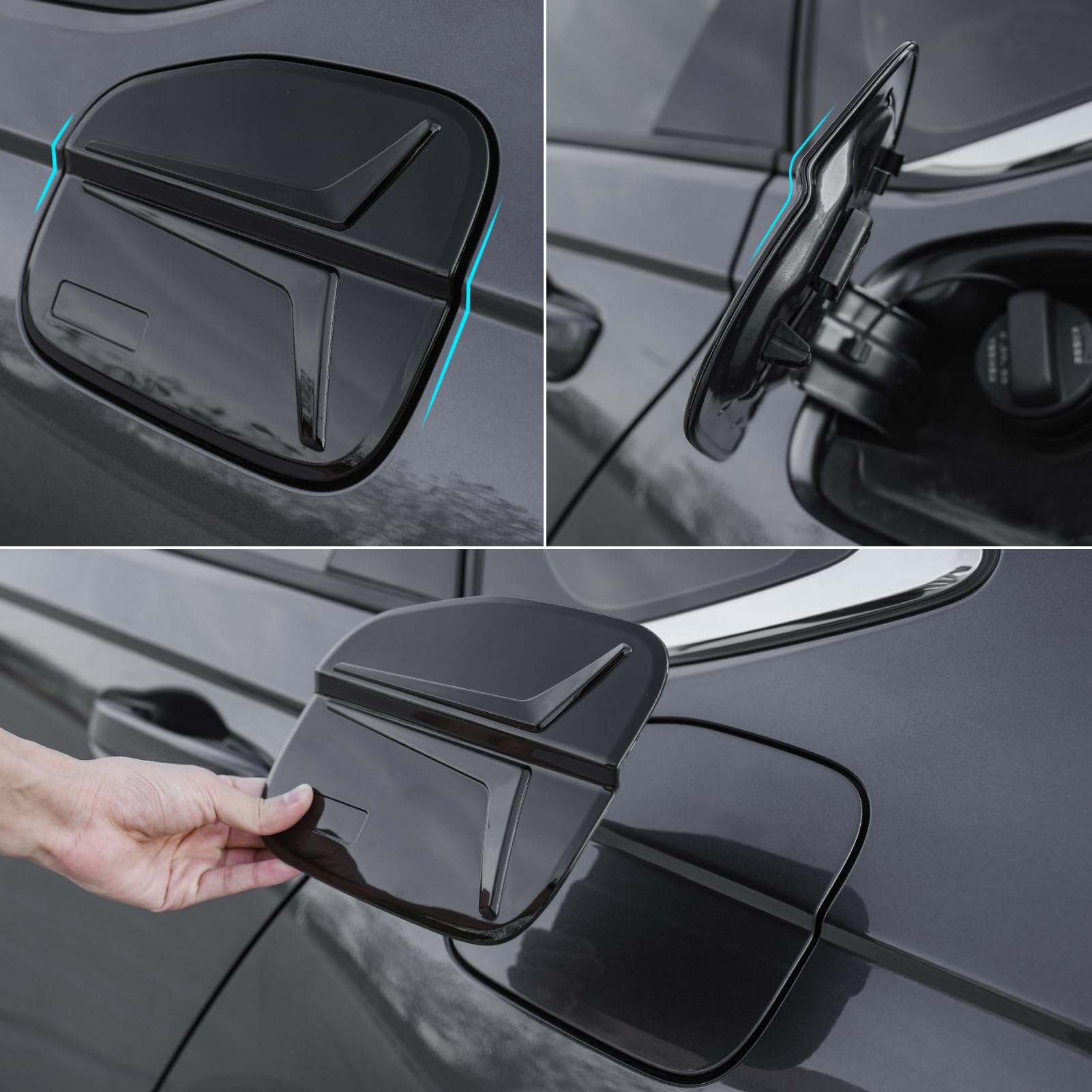 Gloss Black Gas Tank Door Cover & Fuel Filler Cap Sticker for 2023-2024 Honda Accord 11th Gen - Premium Car Accessories for Exterior Protection & Style Enhancement