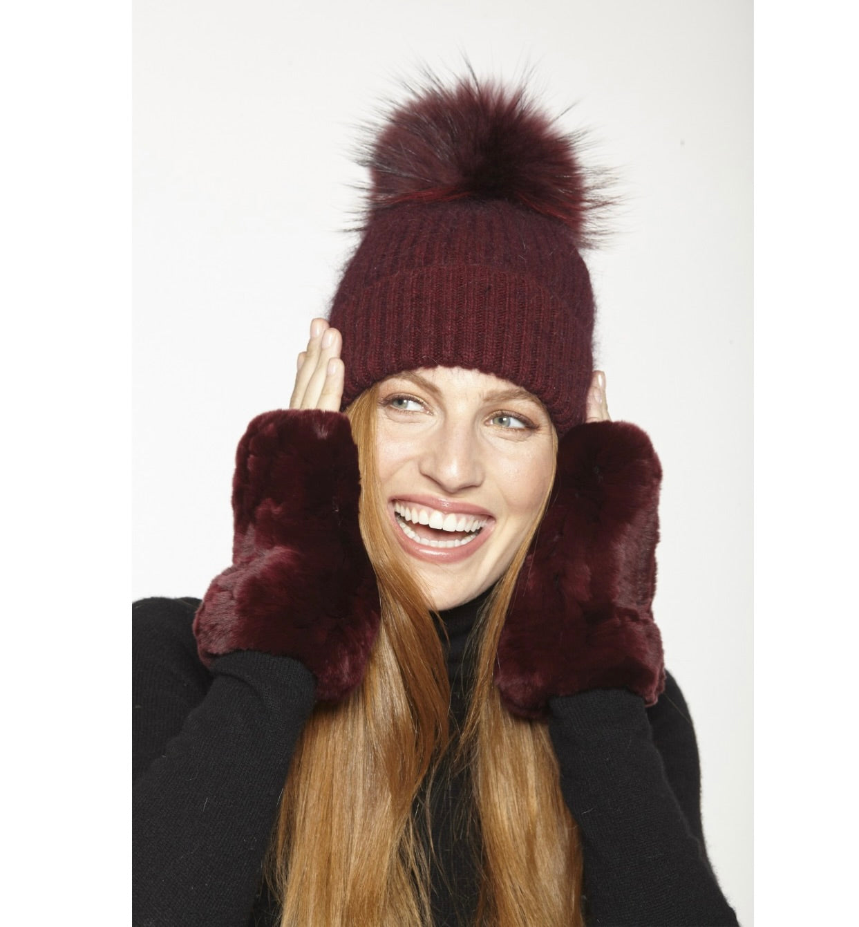 Authentic Rex Rabbit Fur Hand Warmers - Soft & Cozy Winter Accessories for Outdoor Activities, Skiing, and Cold Weather