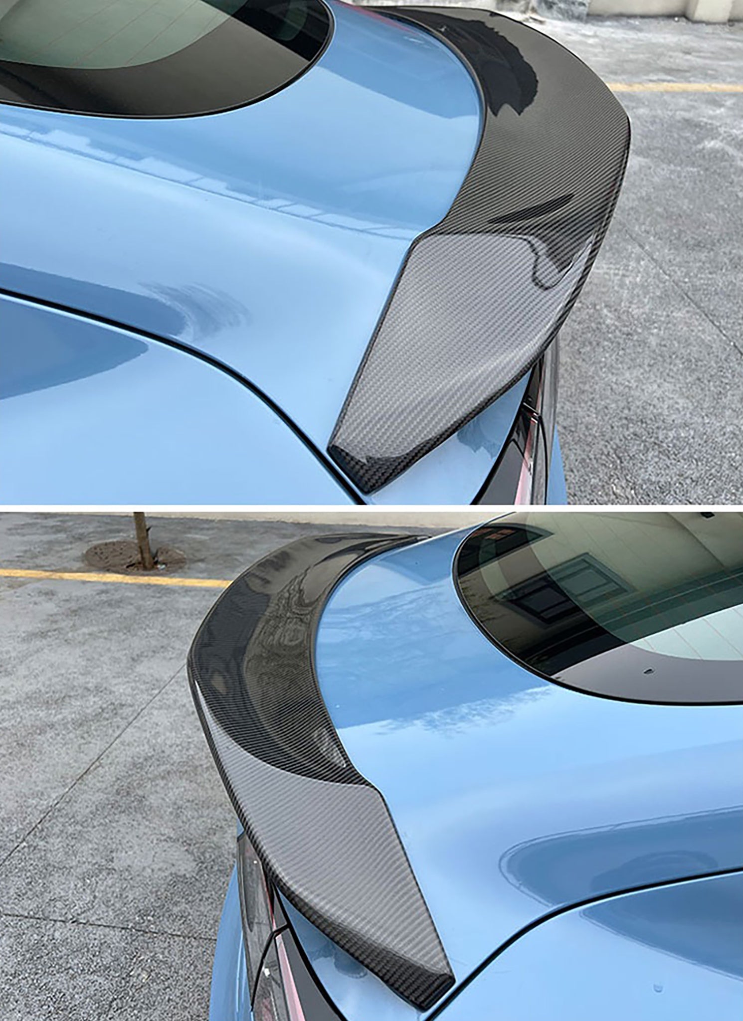 Premium Real Carbon Fiber V-Style Rear Spoiler for Tesla Model 3 (2017-2023) - Enhance Aerodynamics & Sporty Look - Perfect for Car Enthusiasts & Street Racing