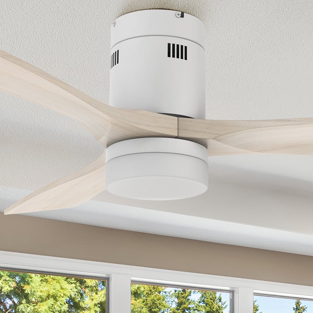 Alfa Smart Low Profile Ceiling Fan with LED Light and Remote Control - 52 Inch, Energy Efficient, Quiet Operation for Indoor and Outdoor Use - Perfect for Bedroom, Living Room, Patio, and Covered Porch