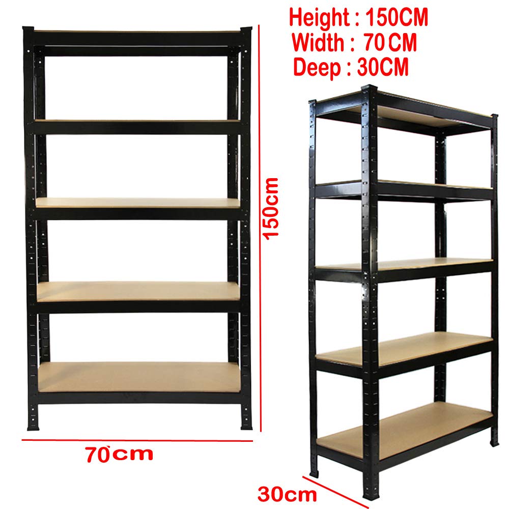 Heavy Duty 5-Tier Metal Storage Shelves - Adjustable Garage Shelving Unit for Home, Shed & Workshop (59