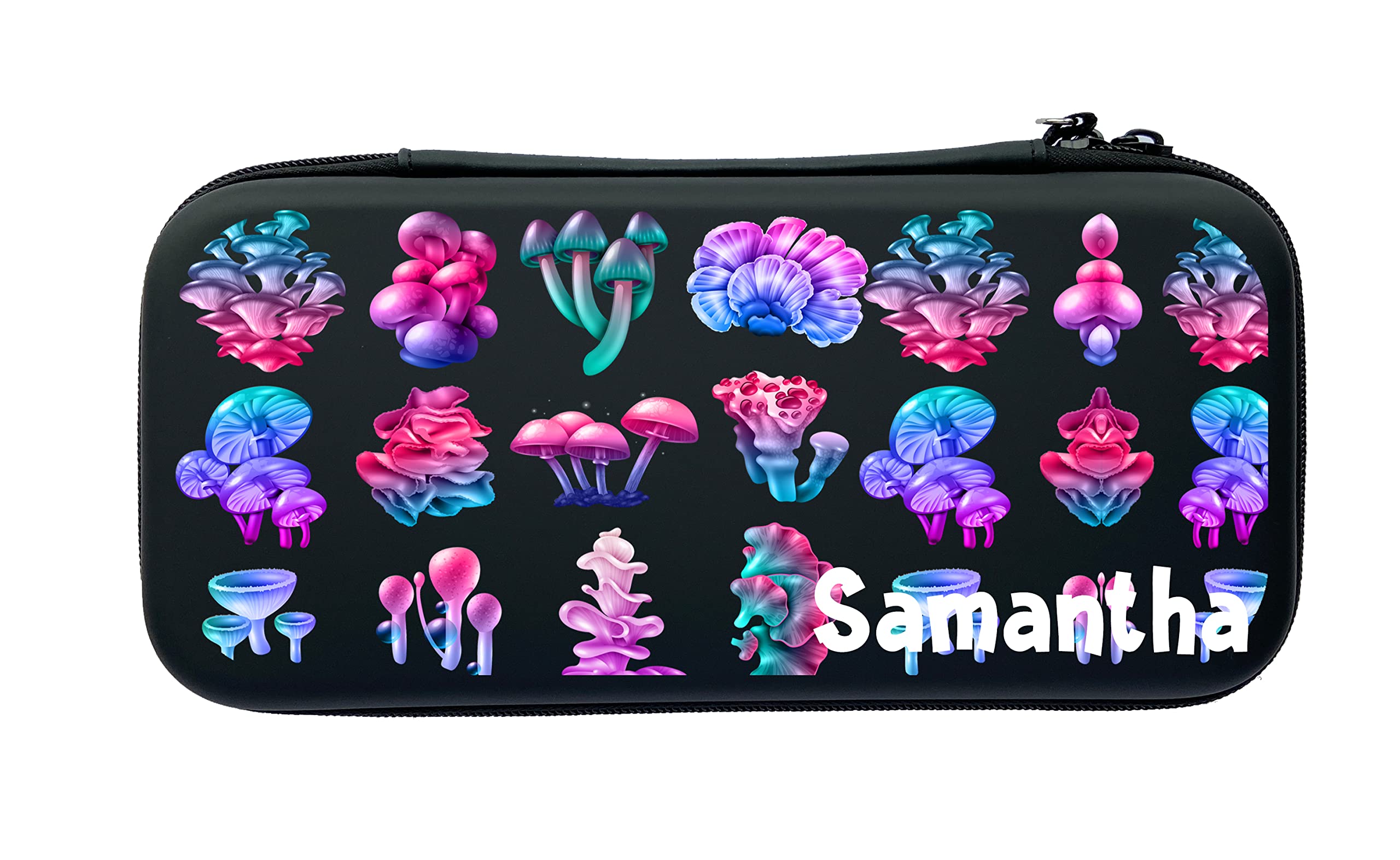 Personalized Nintendo Switch OLED Protective Case with Funny Mushroom Design - Travel & Carry Case for Gamers, Kids & Girls (MB128) - Perfect for Gaming On-The-Go & Gift Giving