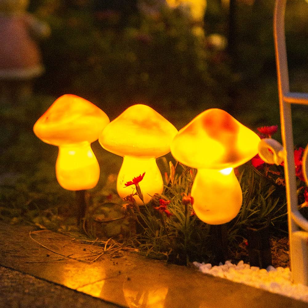 Solar Powered LED Mushroom Lights - Waterproof IP55 Outdoor Garden Decor, Mushroom Night Lamp for Pathway, Yard & Patio Lighting | Decorative String Lights for Landscape, Fairy Garden & Backyard Ambience