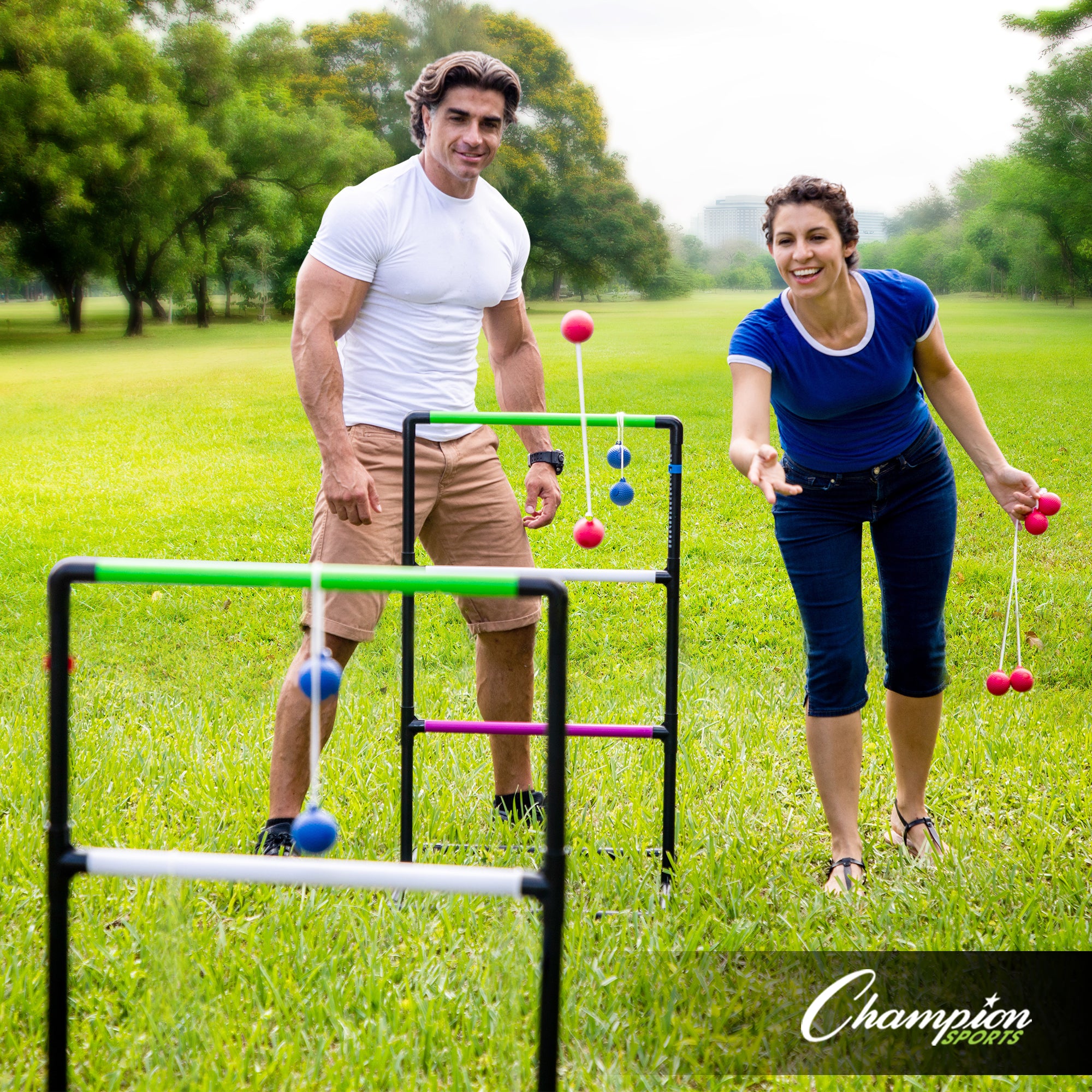 Champion Sports Ladder Ball Game Set - Outdoor Toss Game for Backyard, Beach & Tailgating - Fun Lawn Games for Adults, Kids & Family Gatherings