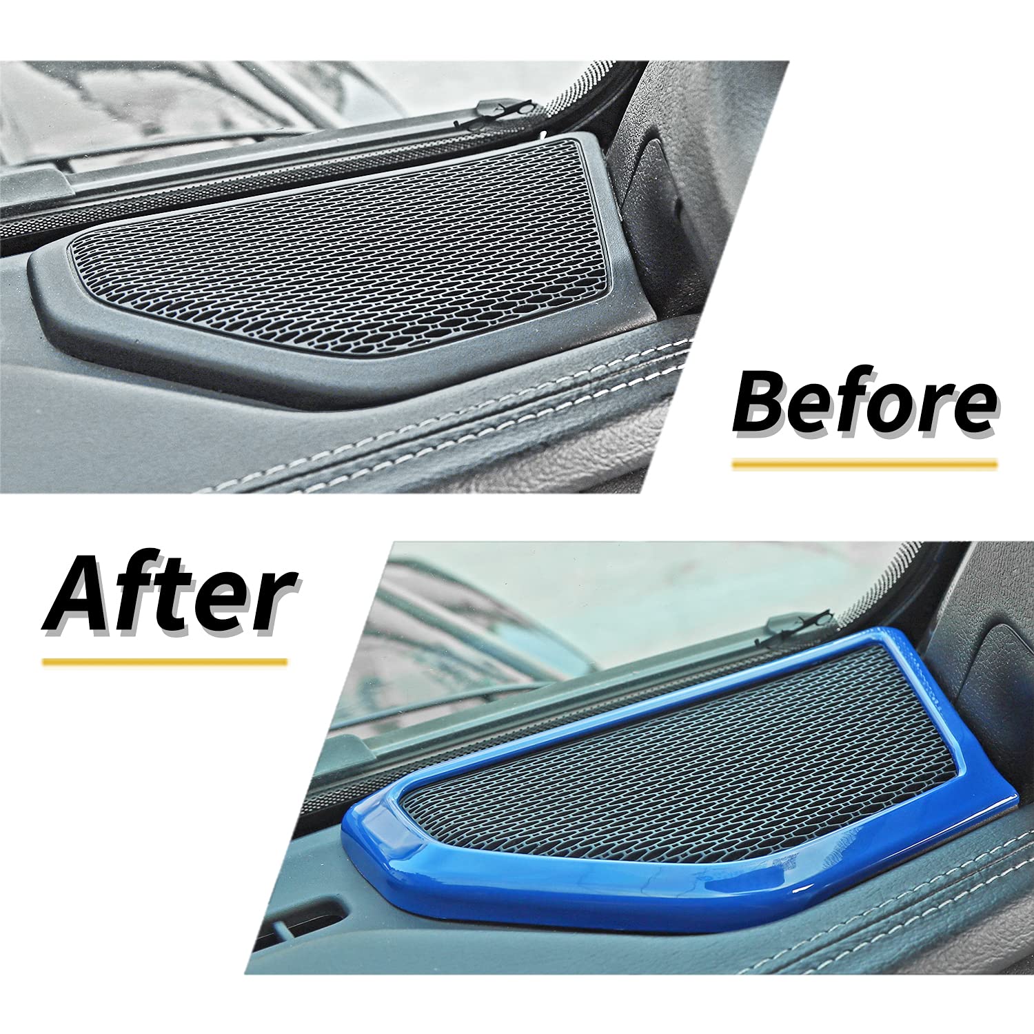Jeep Wrangler JL JLU & Gladiator JT A-Pillar Speaker Cover Trim - Interior Accessories for 2018-2024 Models (Blue) | Upgrade Your Ride's Style & Protection